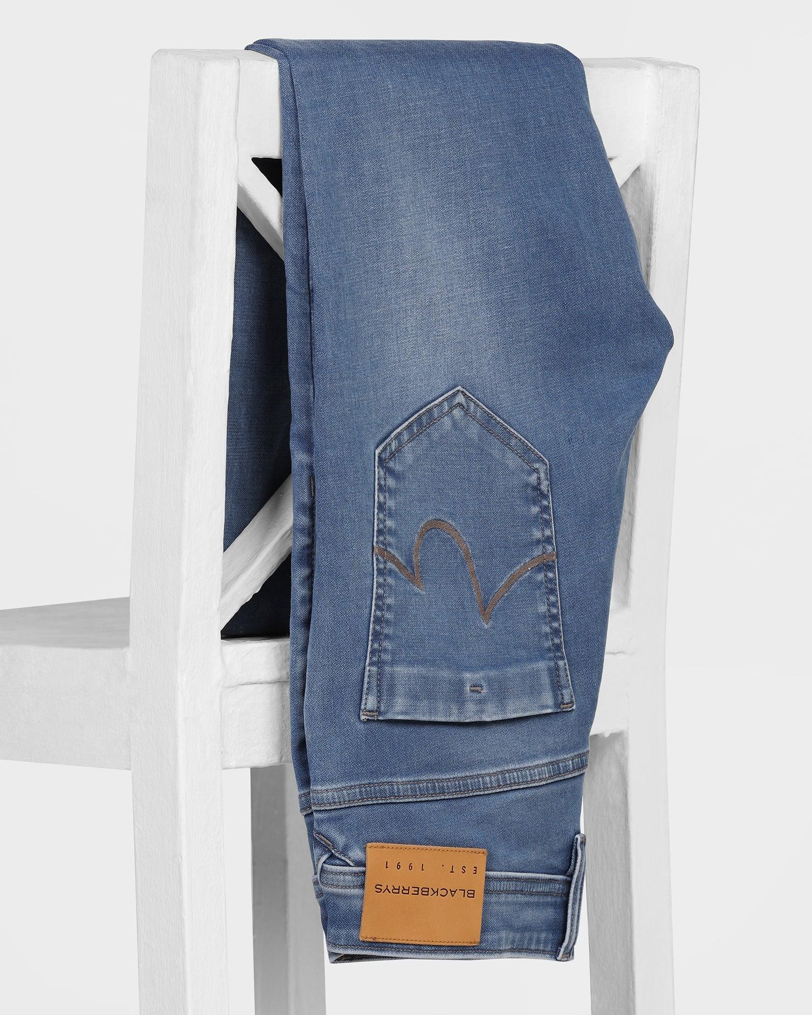 Slim Yonk Fit Indigo Textured Jeans - Kai - Blackberrys