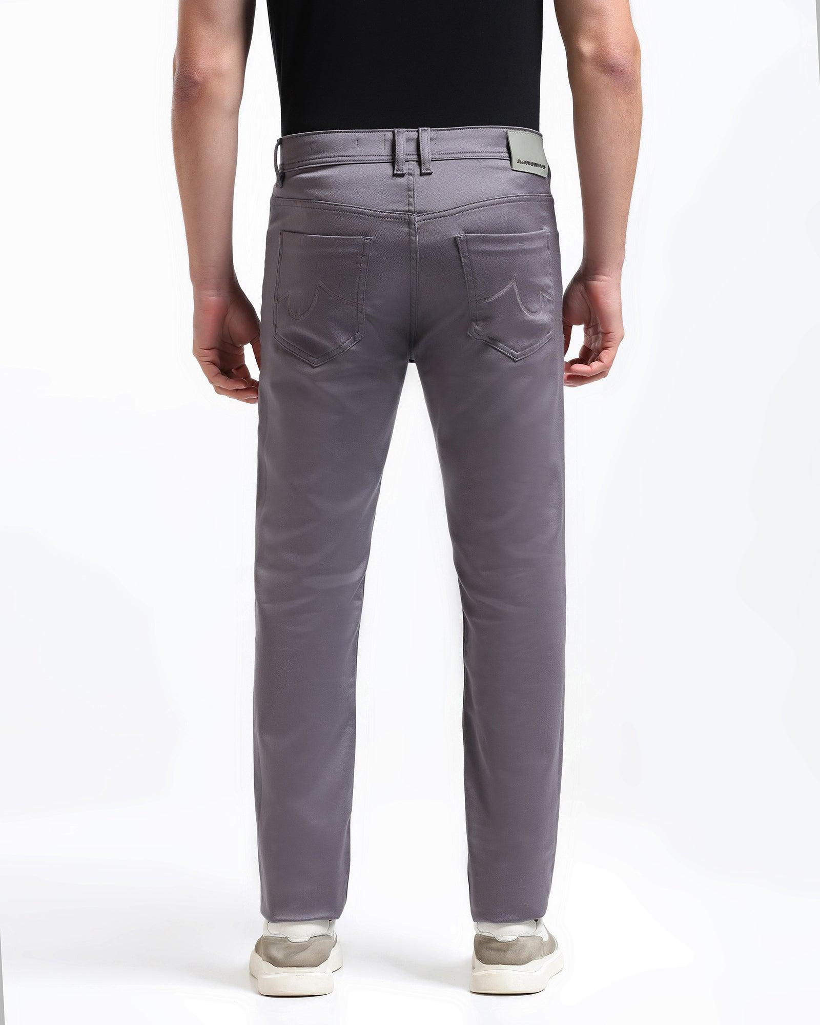 Slim Yonk Fit Light Grey Textured Jeans - Abto - Blackberrys
