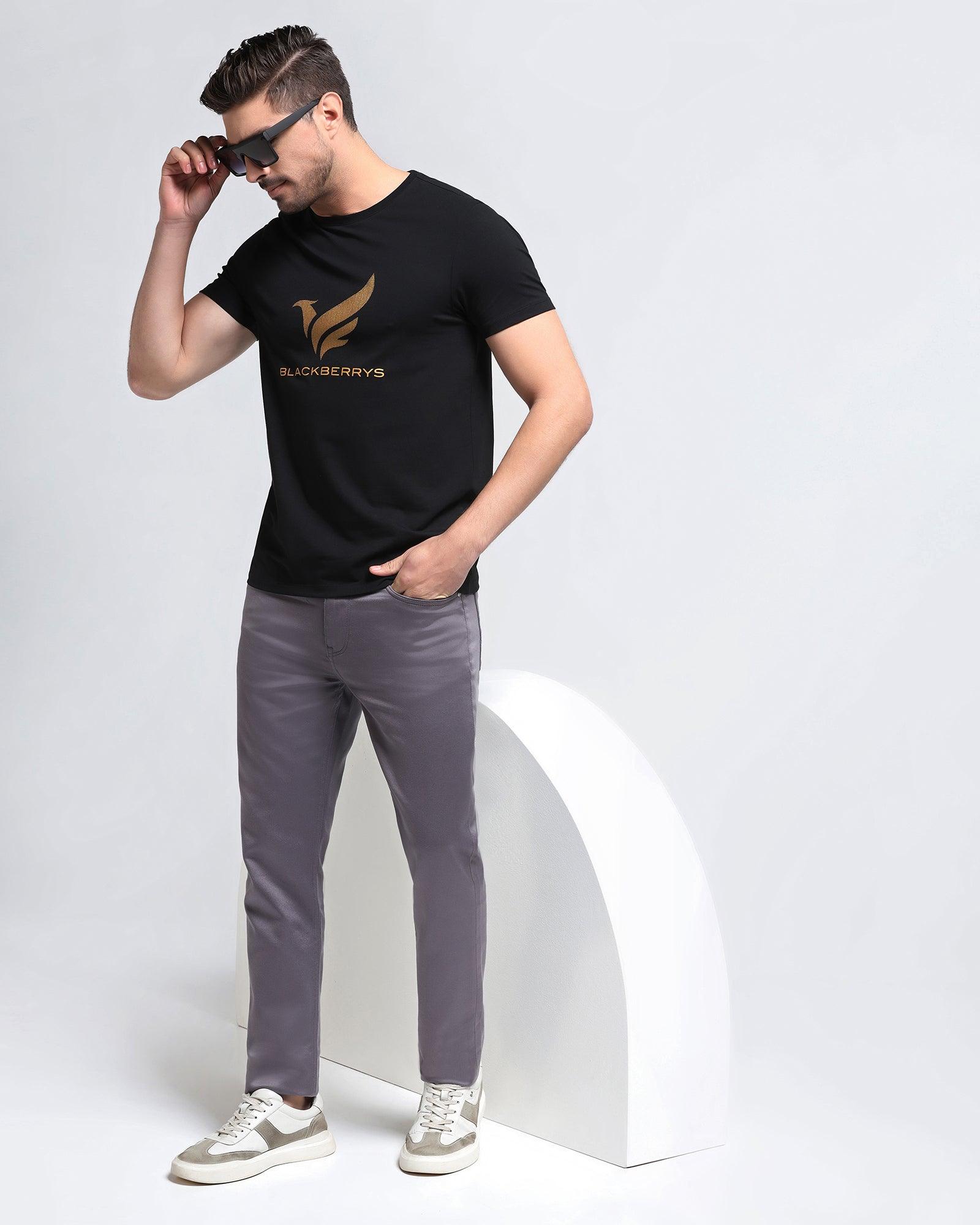 Slim Yonk Fit Light Grey Textured Jeans - Abto - Blackberrys