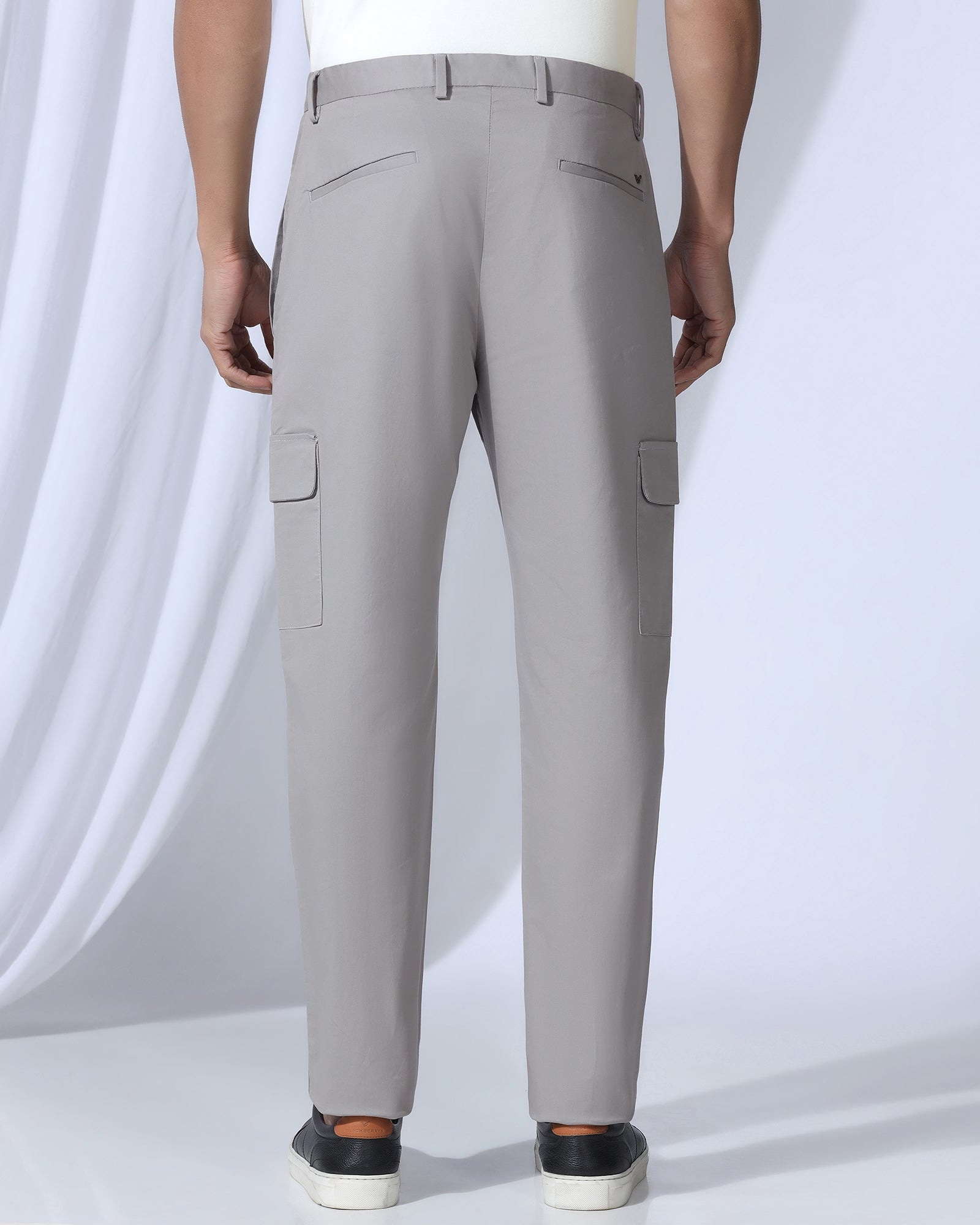 Sneaker Fit Casual Grey Solid Khakis - Lite