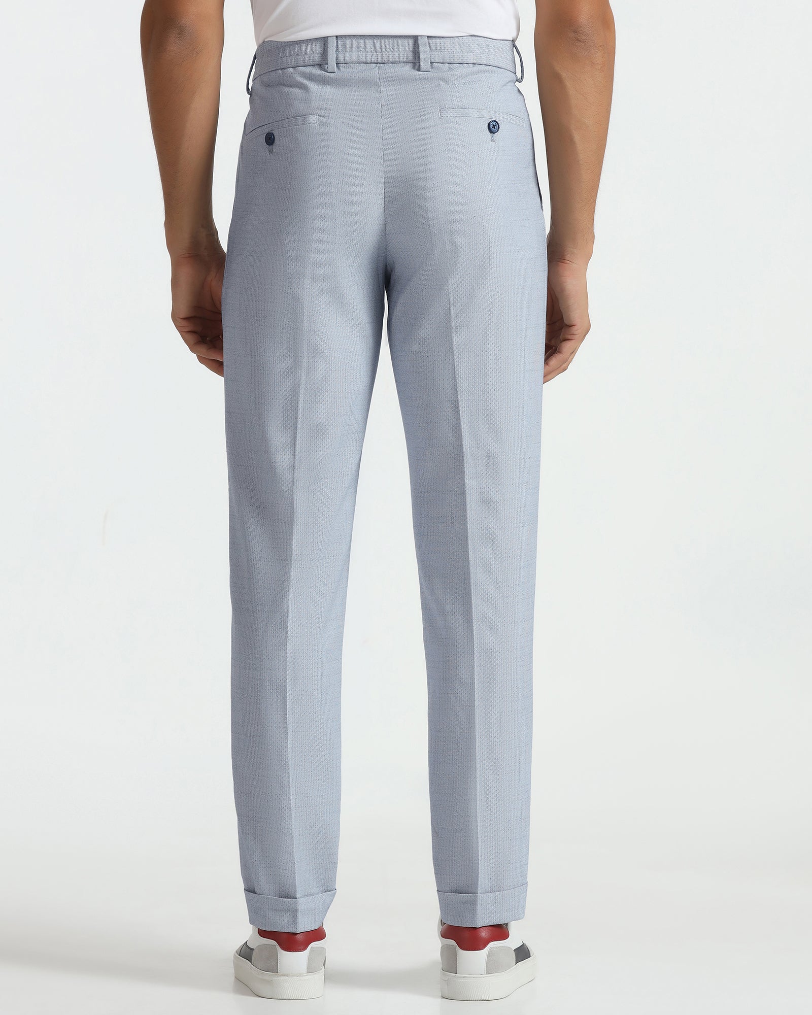 Sneaker Fit Blue Textured Pant - Hermes