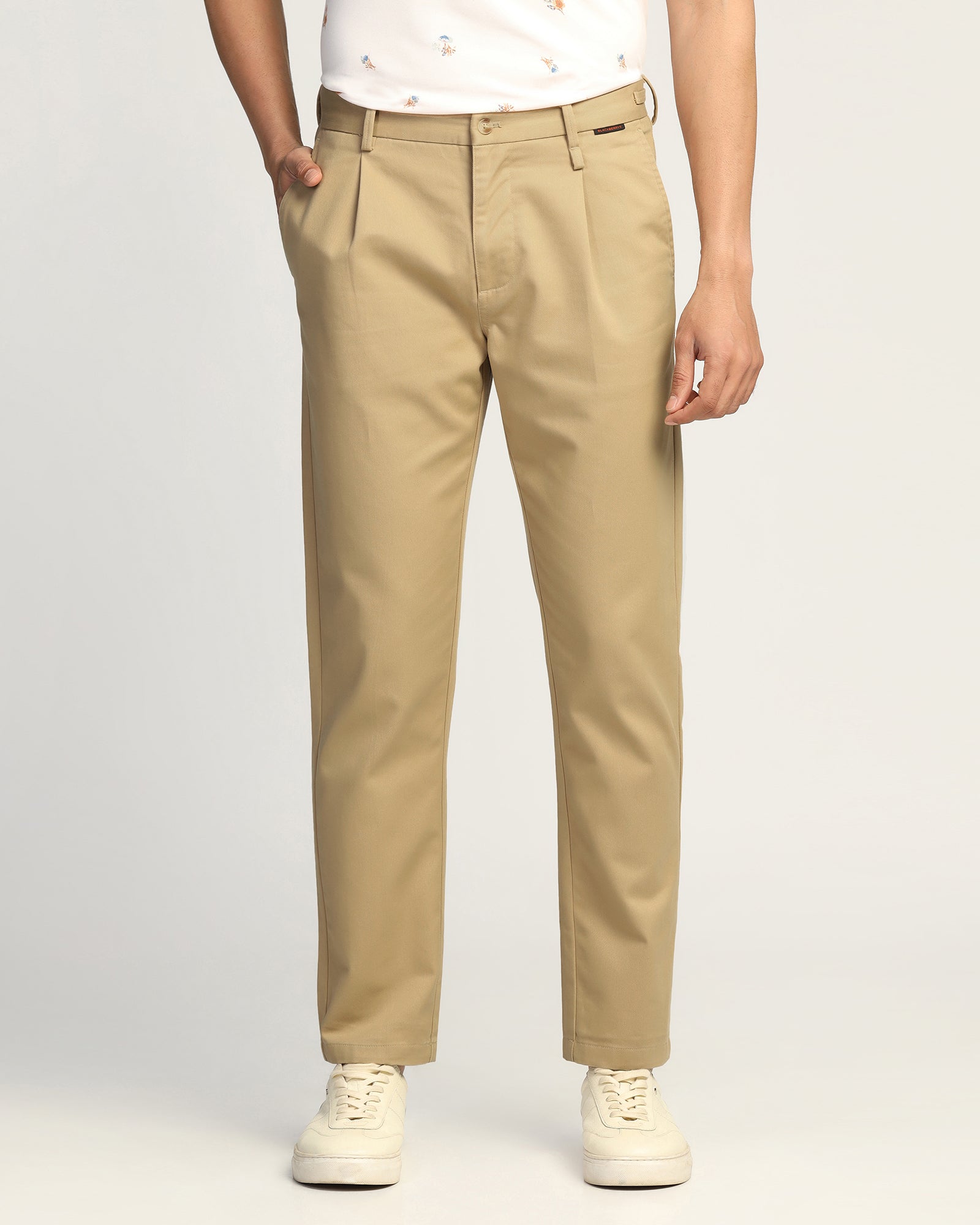 Sneaker Fit Casual Khaki Solid Khakis - Hudson