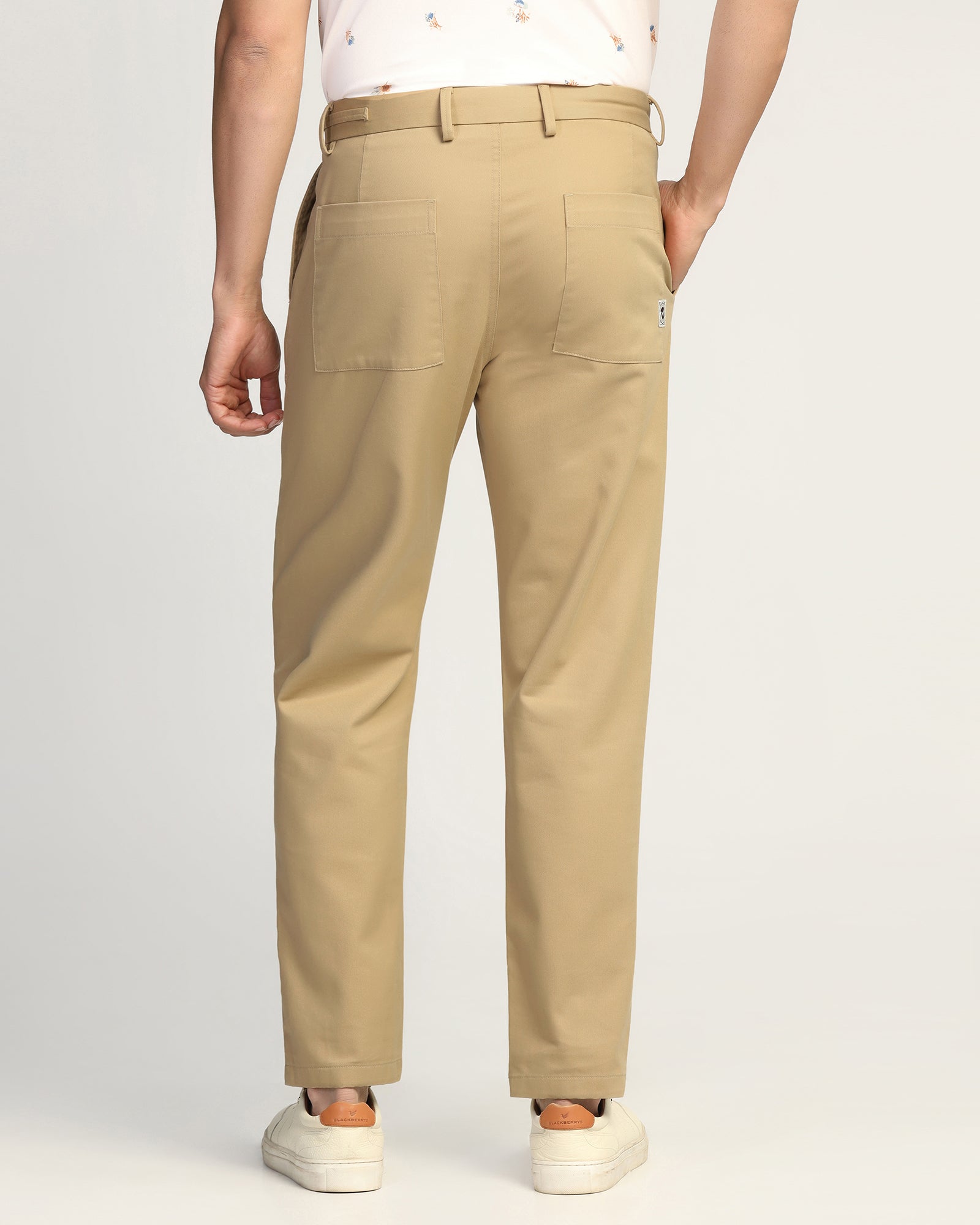 Sneaker Fit Casual Khaki Solid Khakis - Hudson