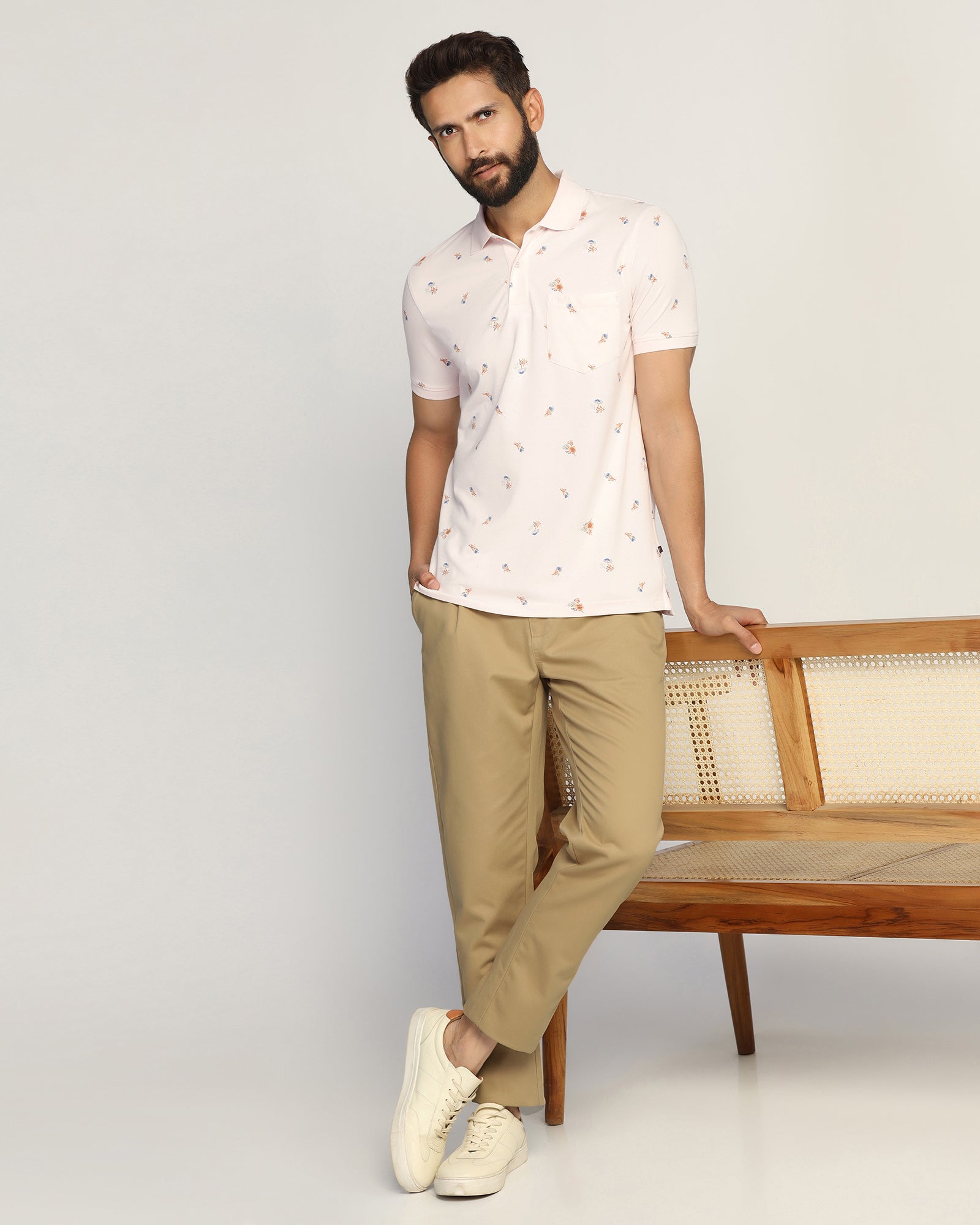 Sneaker Fit Casual Khaki Solid Khakis - Hudson