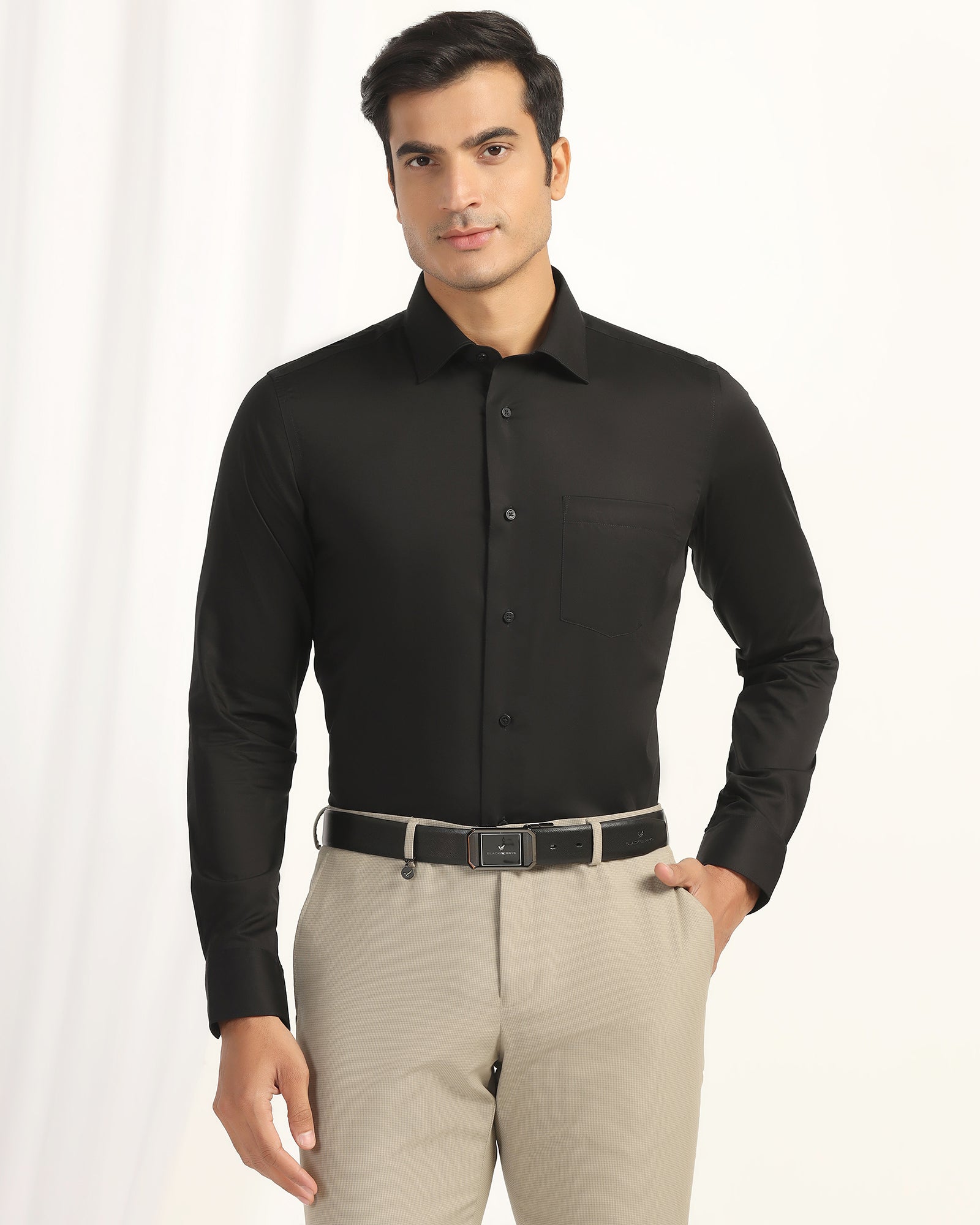 Formal Black Solid Shirt - Dawn