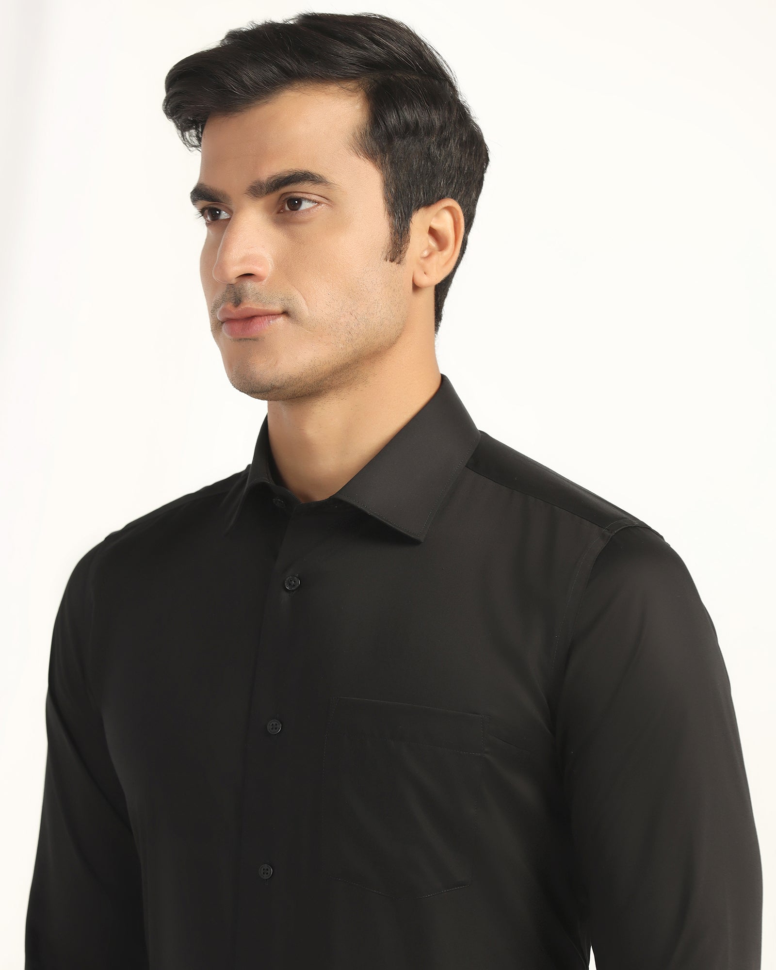 Formal Black Solid Shirt - Dawn