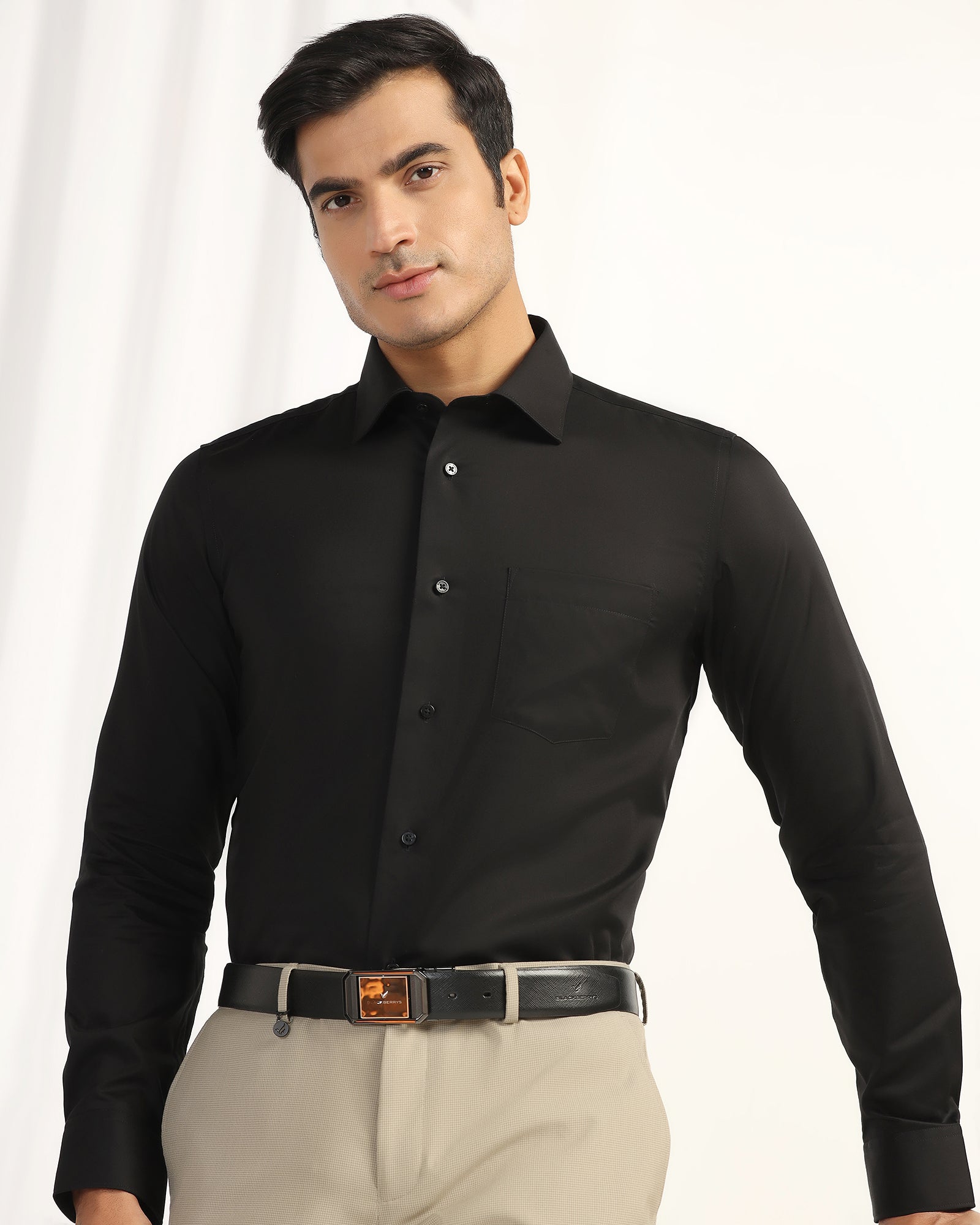 Formal Black Solid Shirt - Dawn