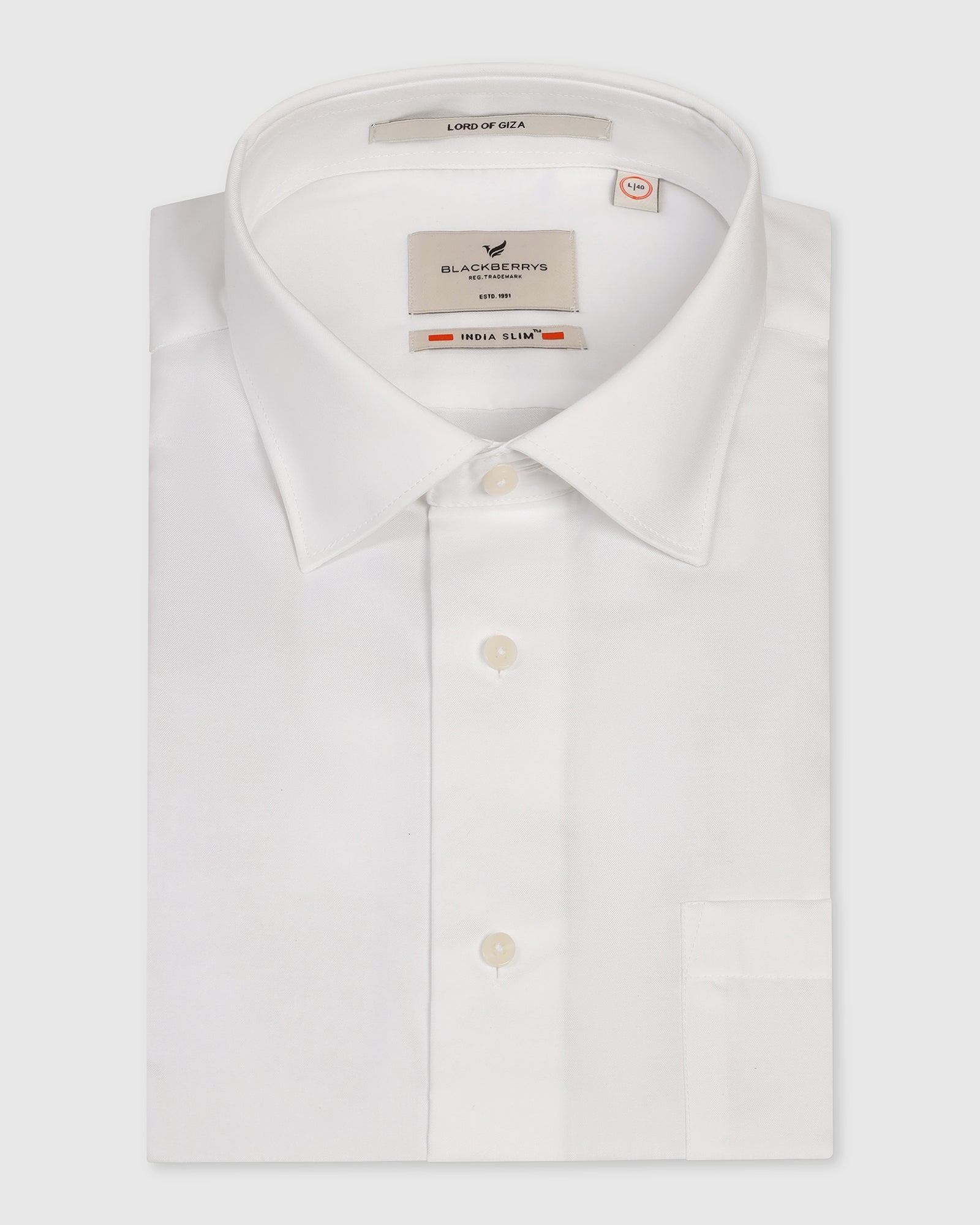 Formal White Solid Shirt - Dawn