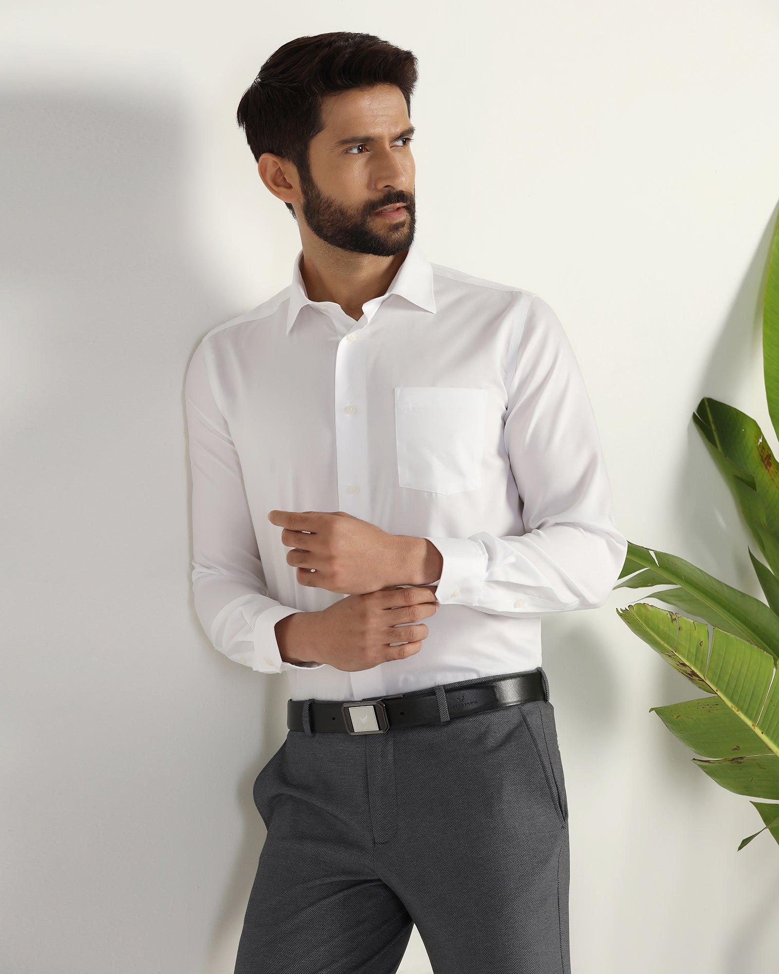 Formal White Solid Shirt - Dawn
