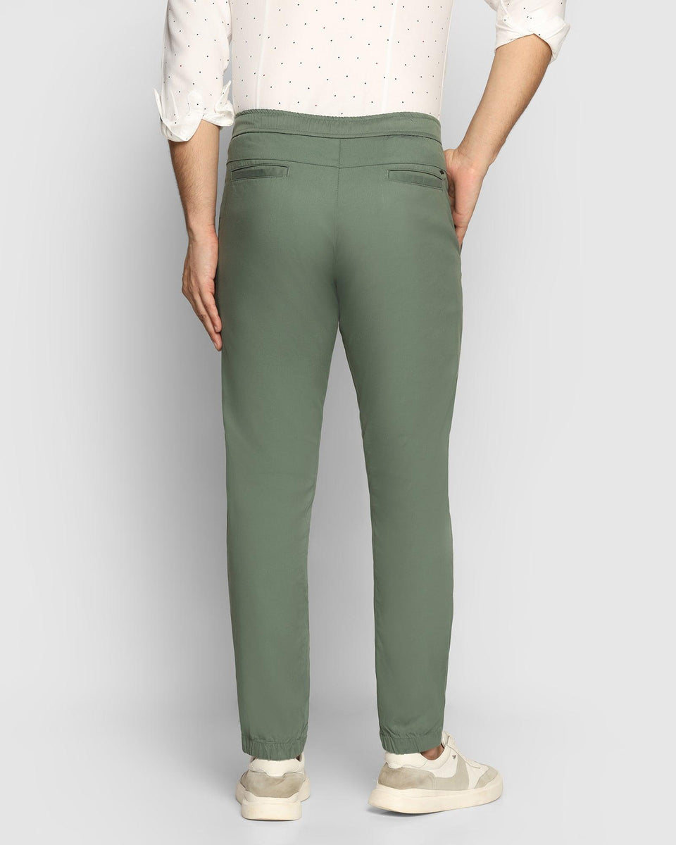 Super Slim Phoenix Casual Green Solid Khakis - Jog