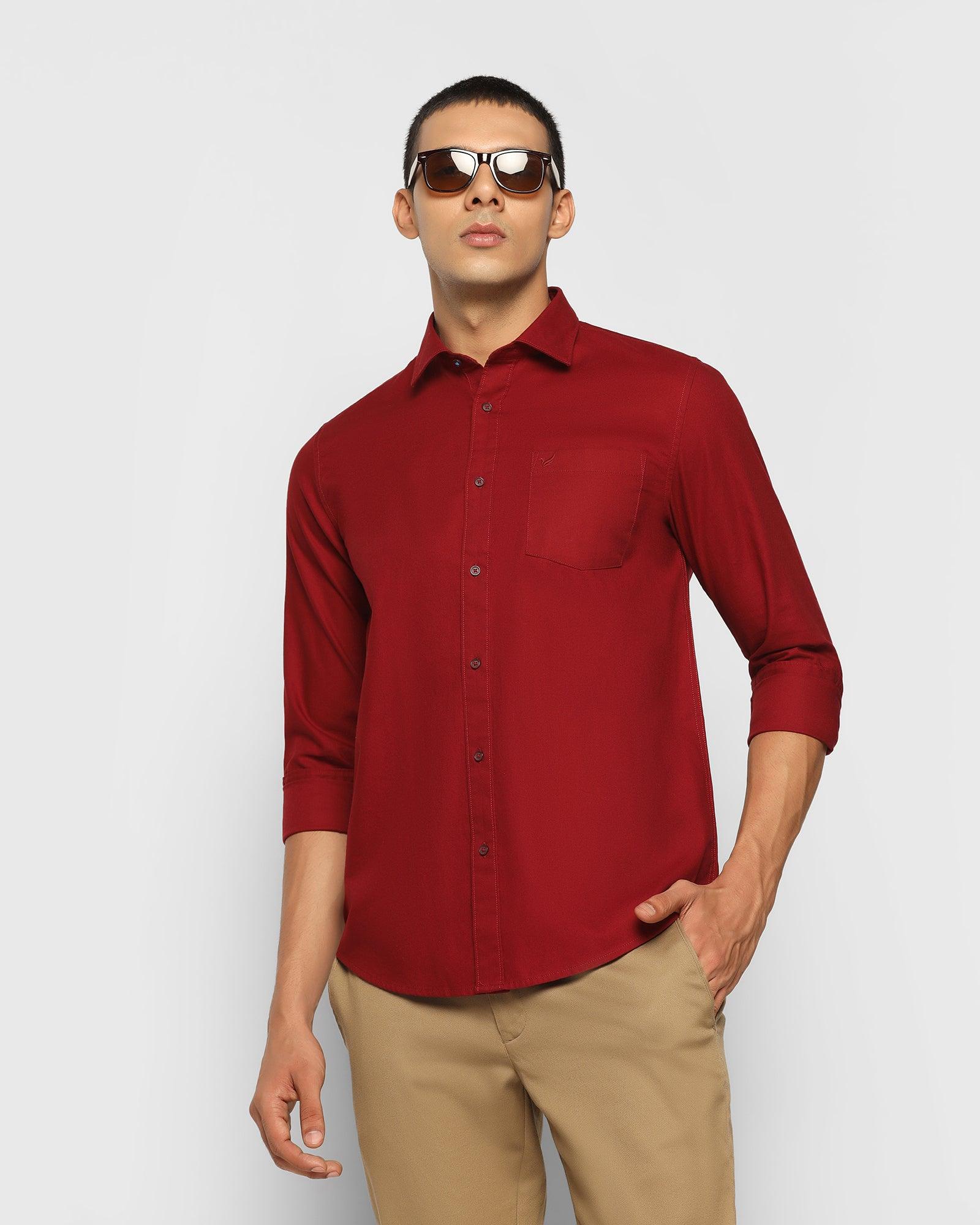 Casual Shirt In Maroon (Lure) - Blackberrys