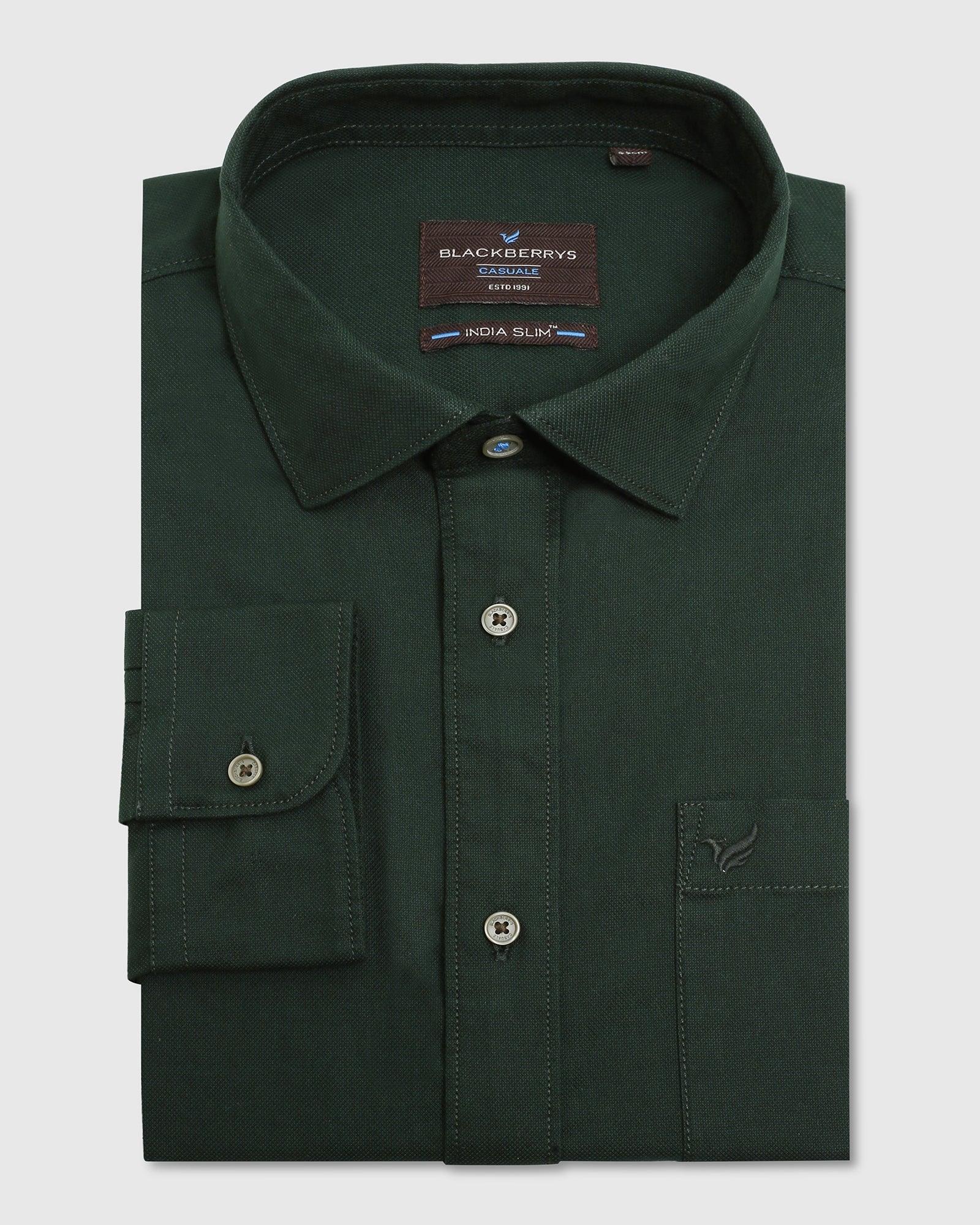 Casual Shirt In Olive (Lure) - Blackberrys
