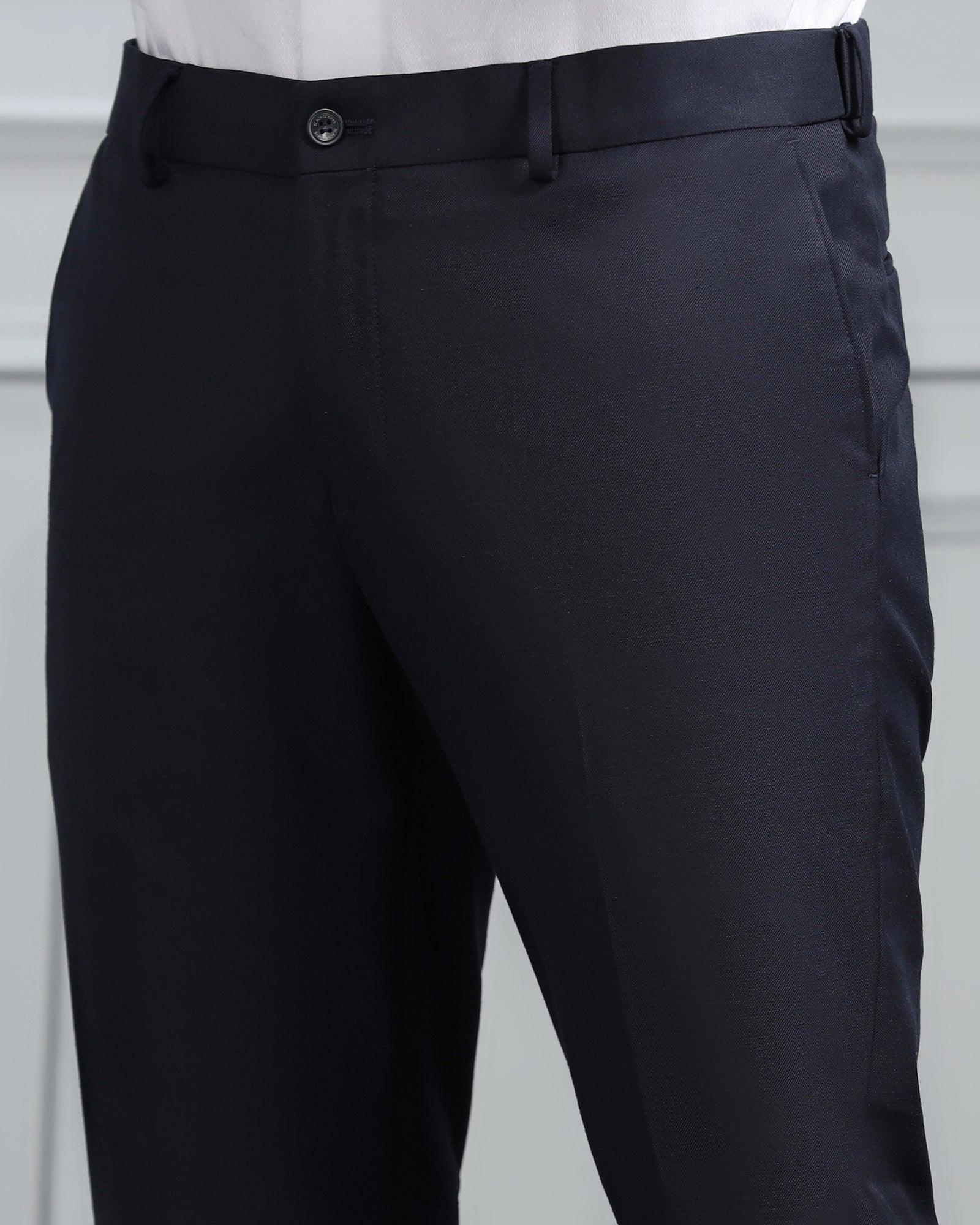 Linen Swarn Three Piece Blue Solid Achkan Set - Anok - Blackberrys