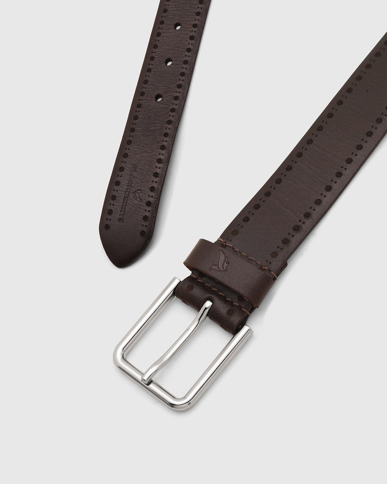 Leather Belt In Burgandy (Steven) - Blackberrys