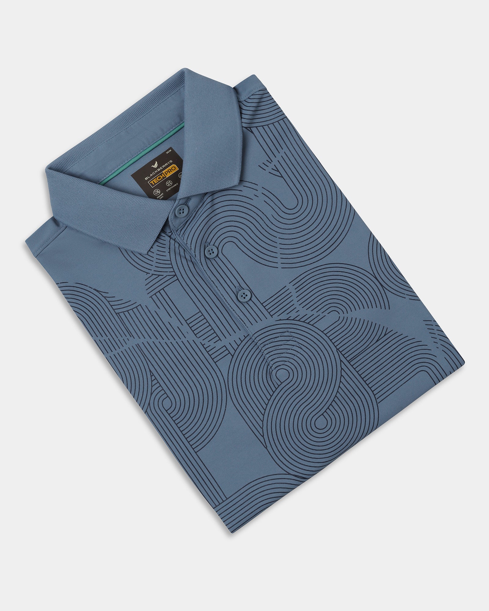 Steel Blue TechPro Printed Polo - Neville