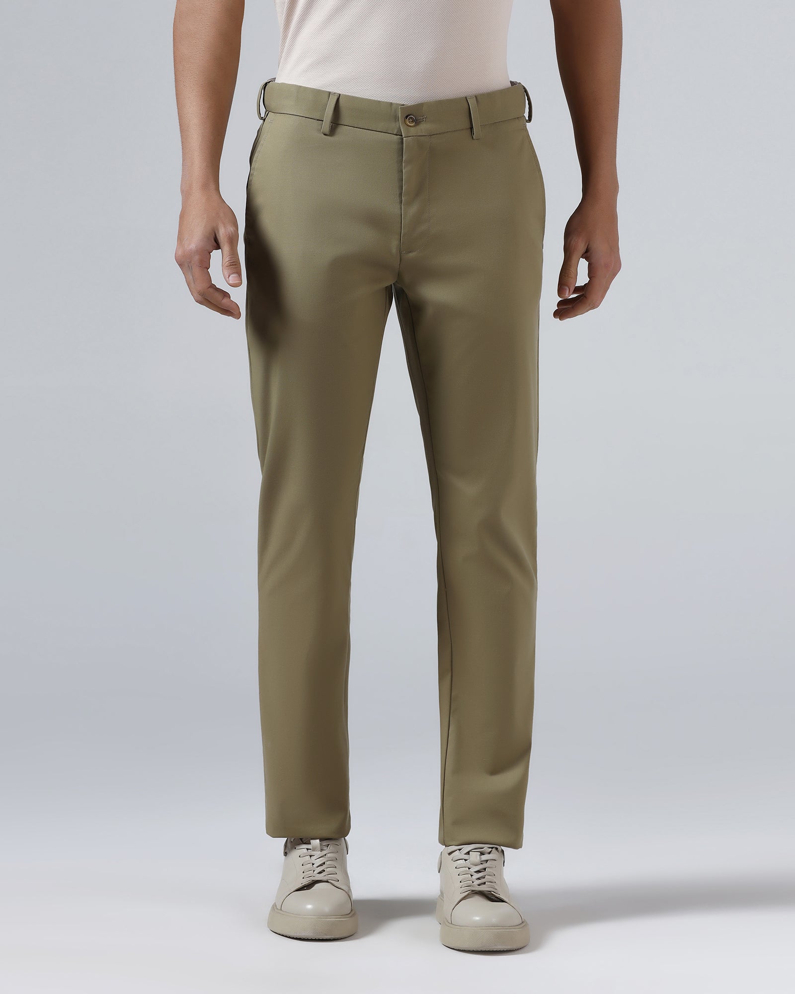 Stone Beige Non Iron Solid Khaki - Maple