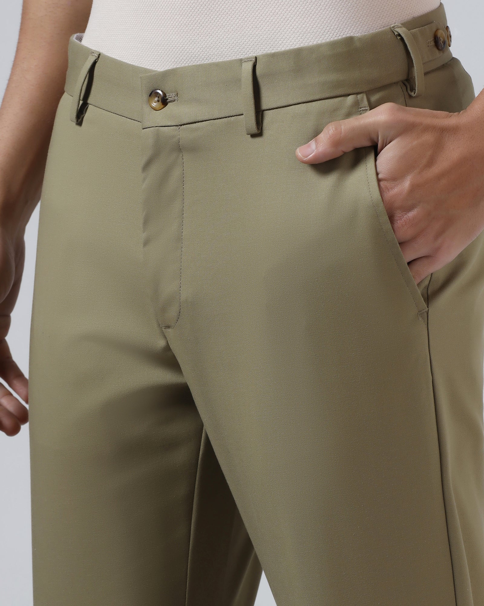 Stone Beige Non Iron Solid Khaki - Maple