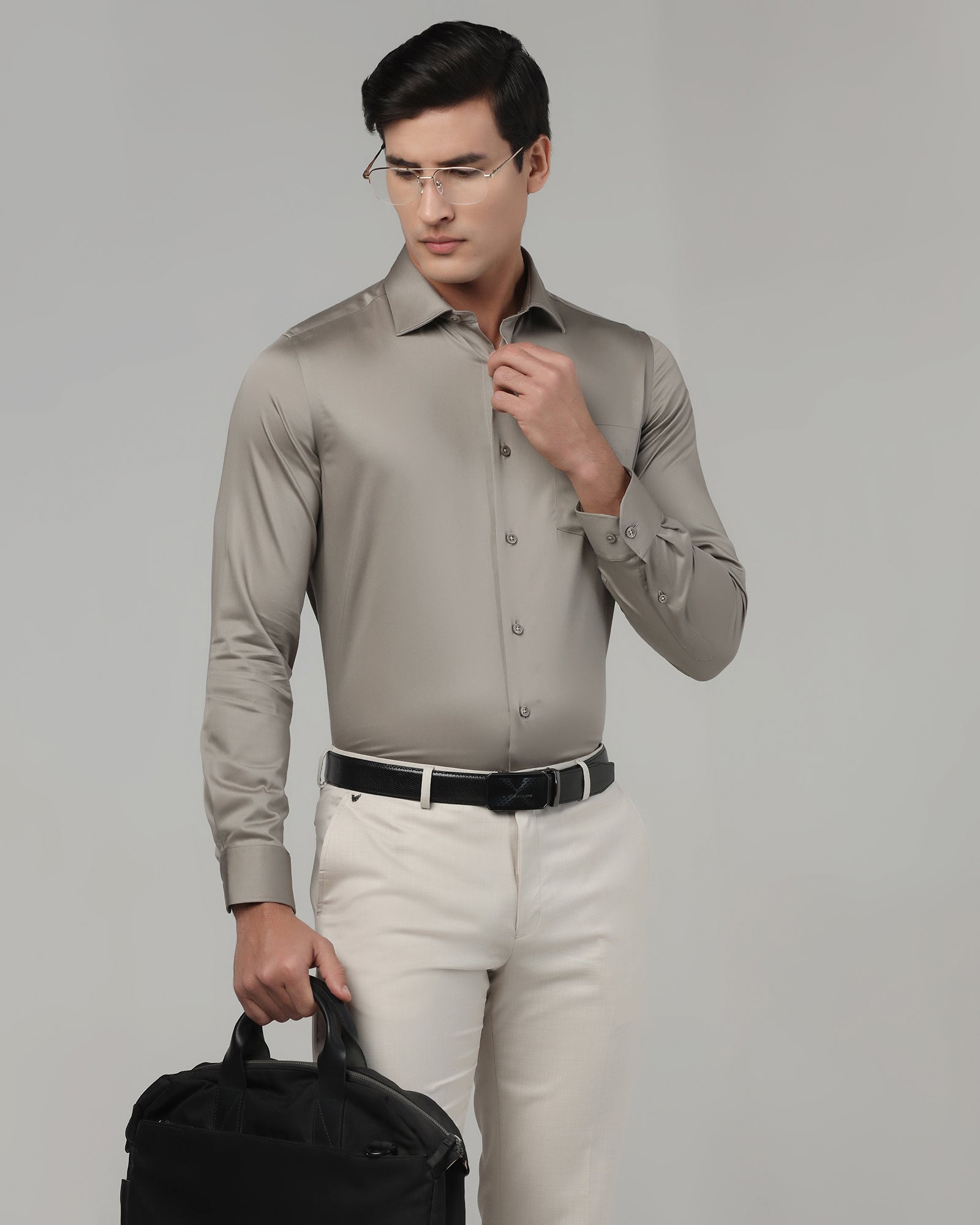 Stone Unwrinkle Solid Shirt - Sylvia