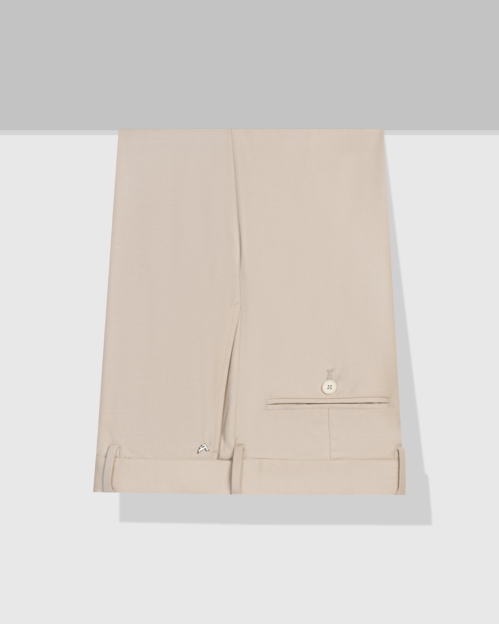 Straight B-90 Formal Beige Textured Trouser - Otto