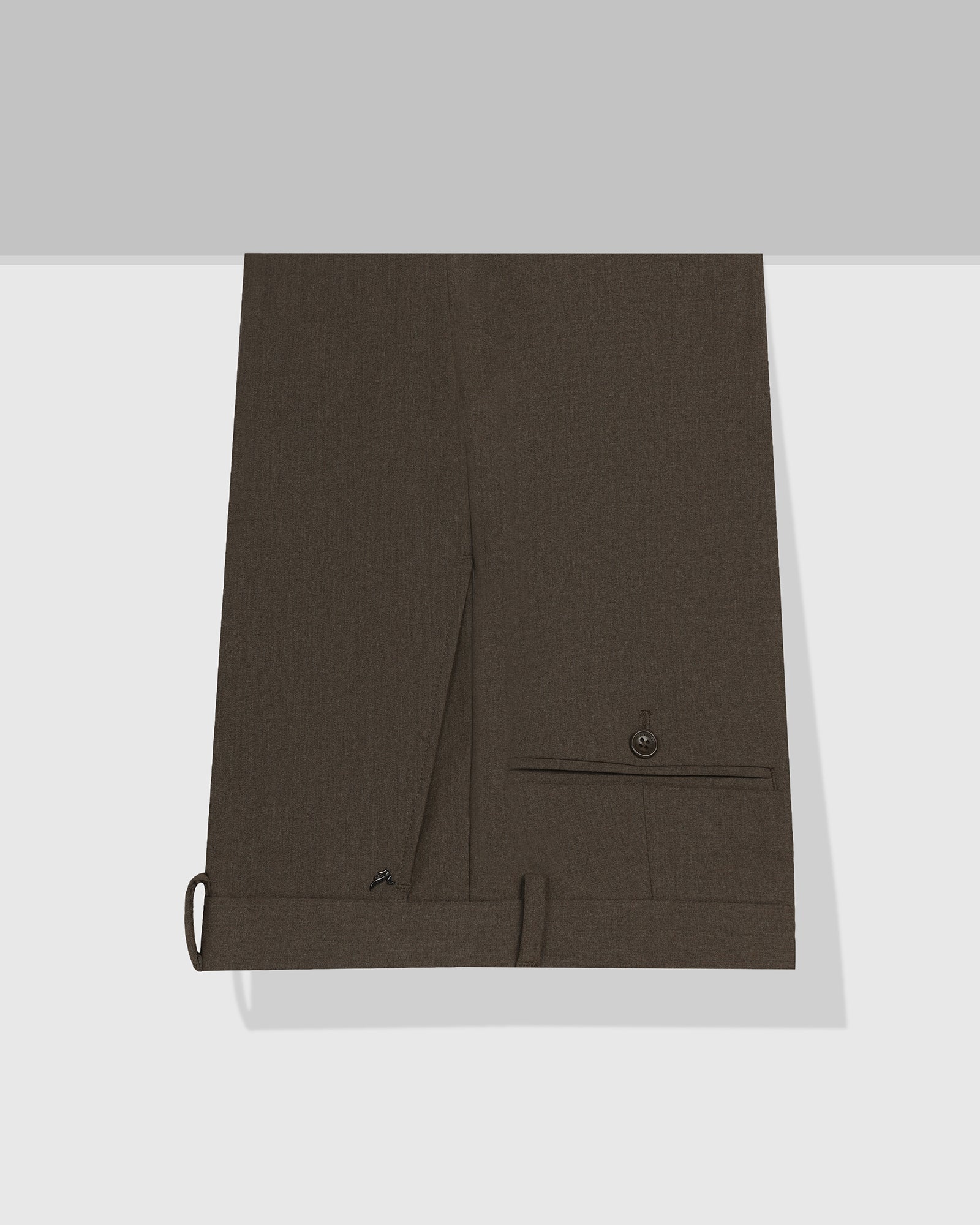 Straight B-90 Formal Brown Solid Trouser - Jonny