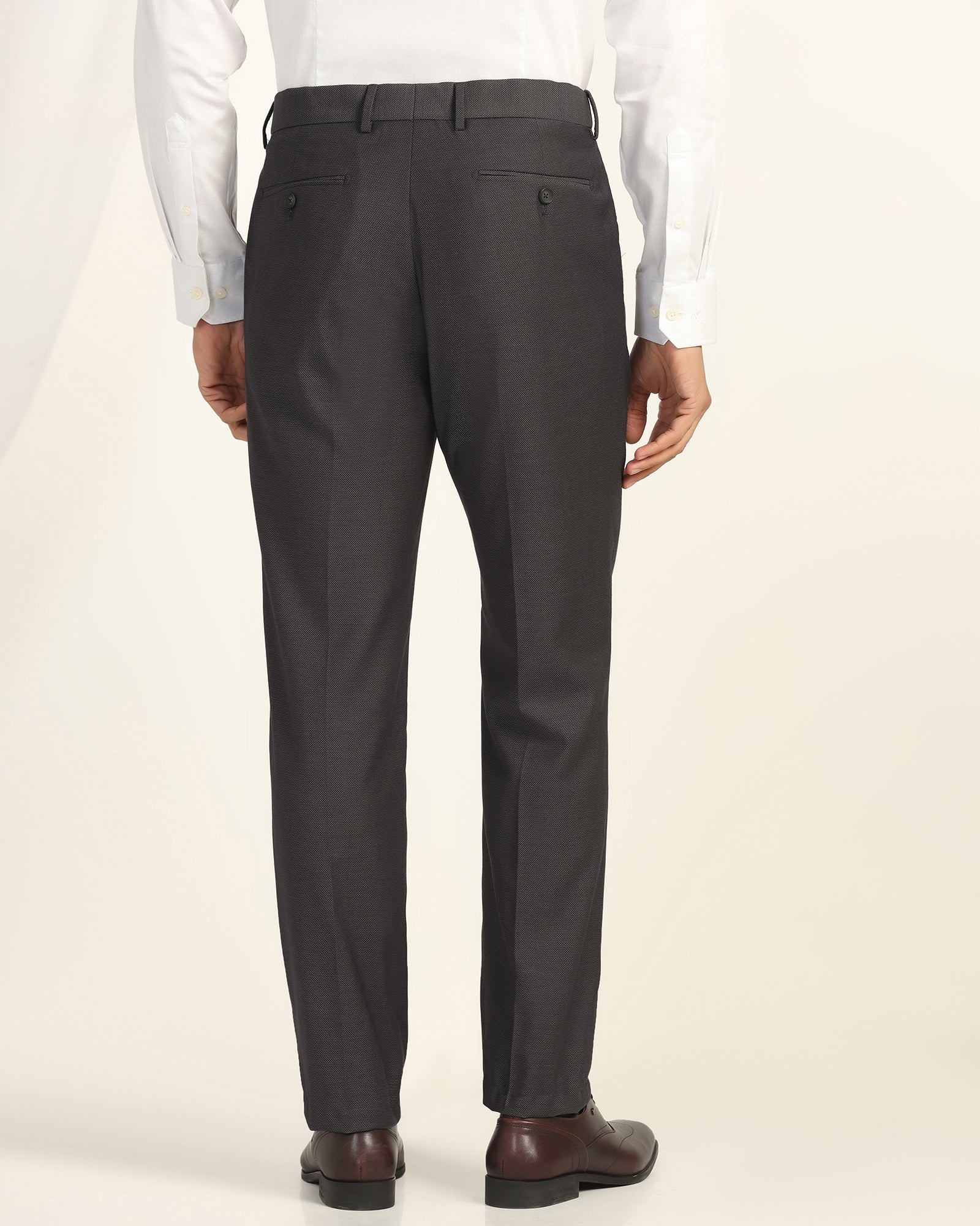 Straight B-90 Formal Charcoal Textured Trouser - Otto
