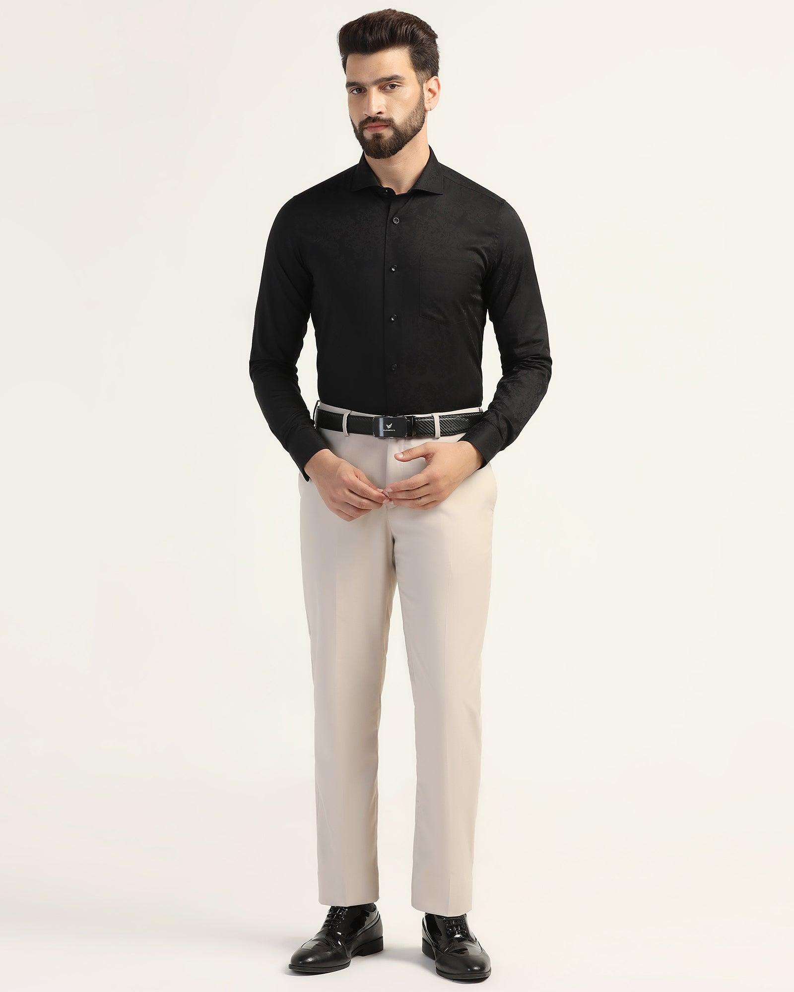Straight B-90 Formal Beige Textured Trouser - Mazda