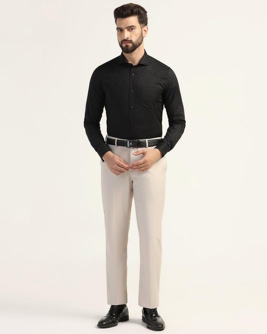 Straight B-90 Formal Beige Textured Trouser - Mazda