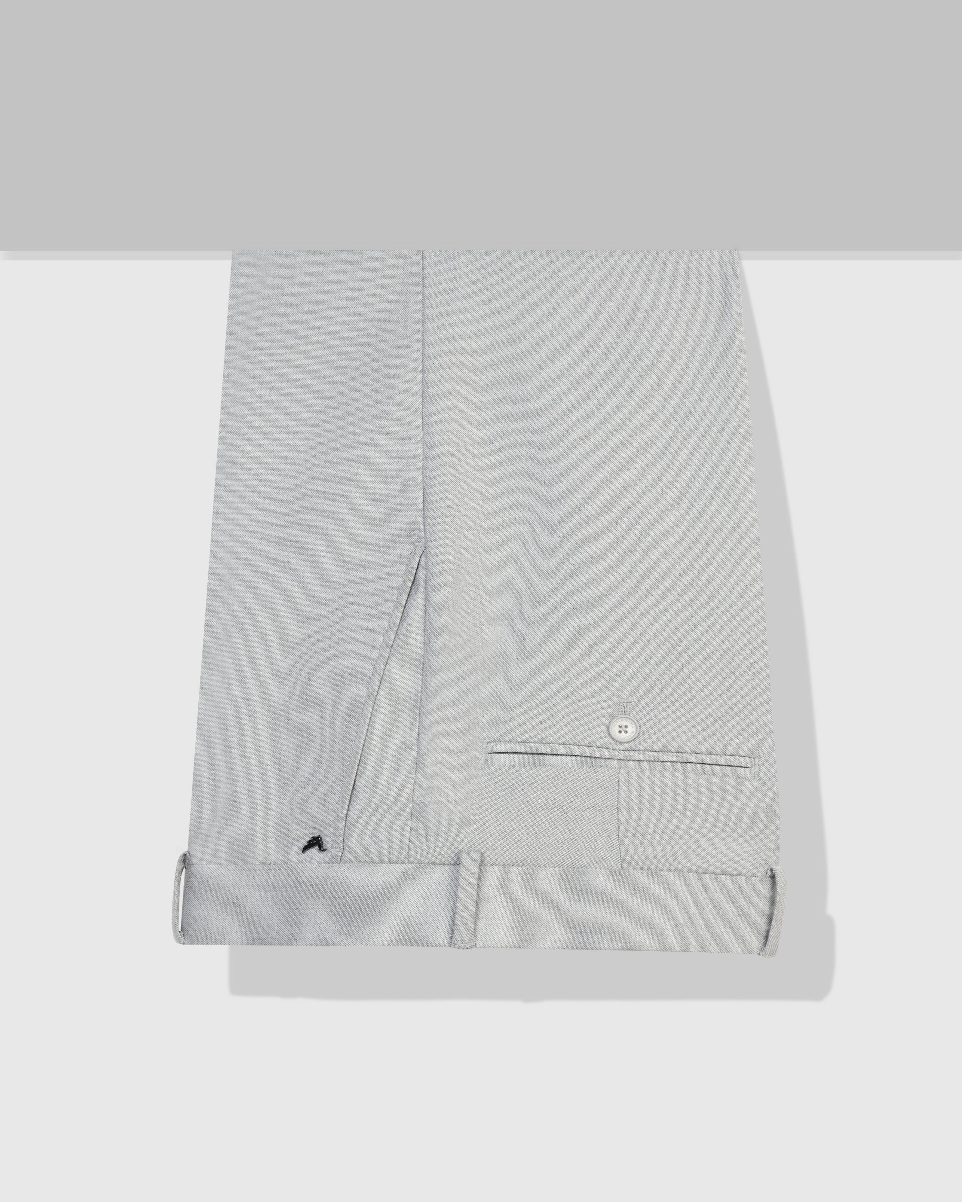 Straight B-90 Formal Light Grey Solid Trouser - Hurricane