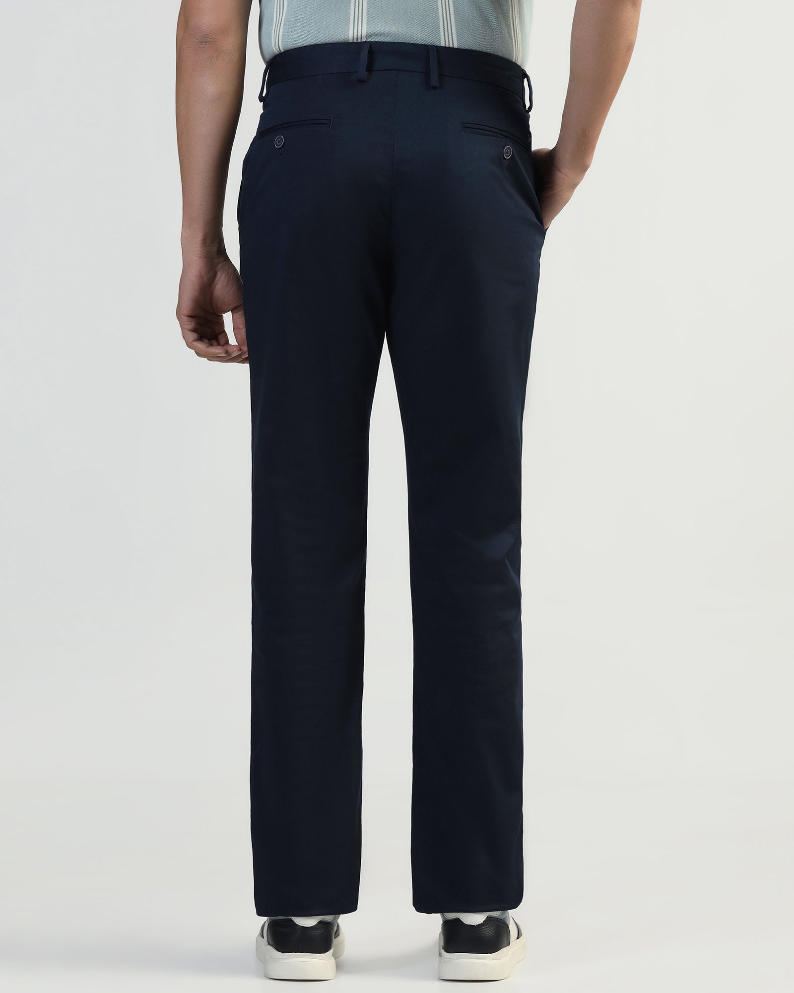 Straight B-90 Casual Navy Solid Khakis - Martin