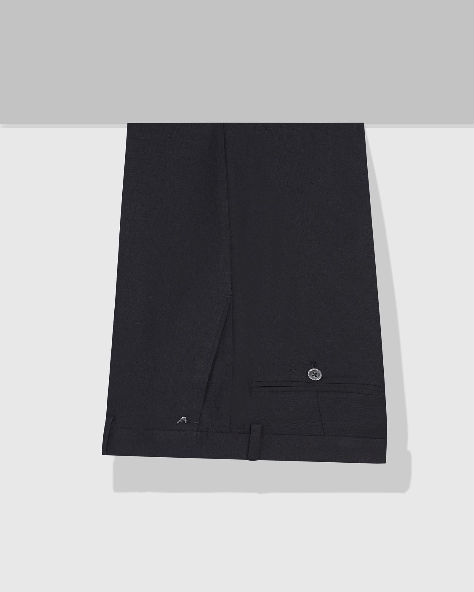 Straight B-90 Formal Black Solid Trouser - Himalayan - Blackberrys