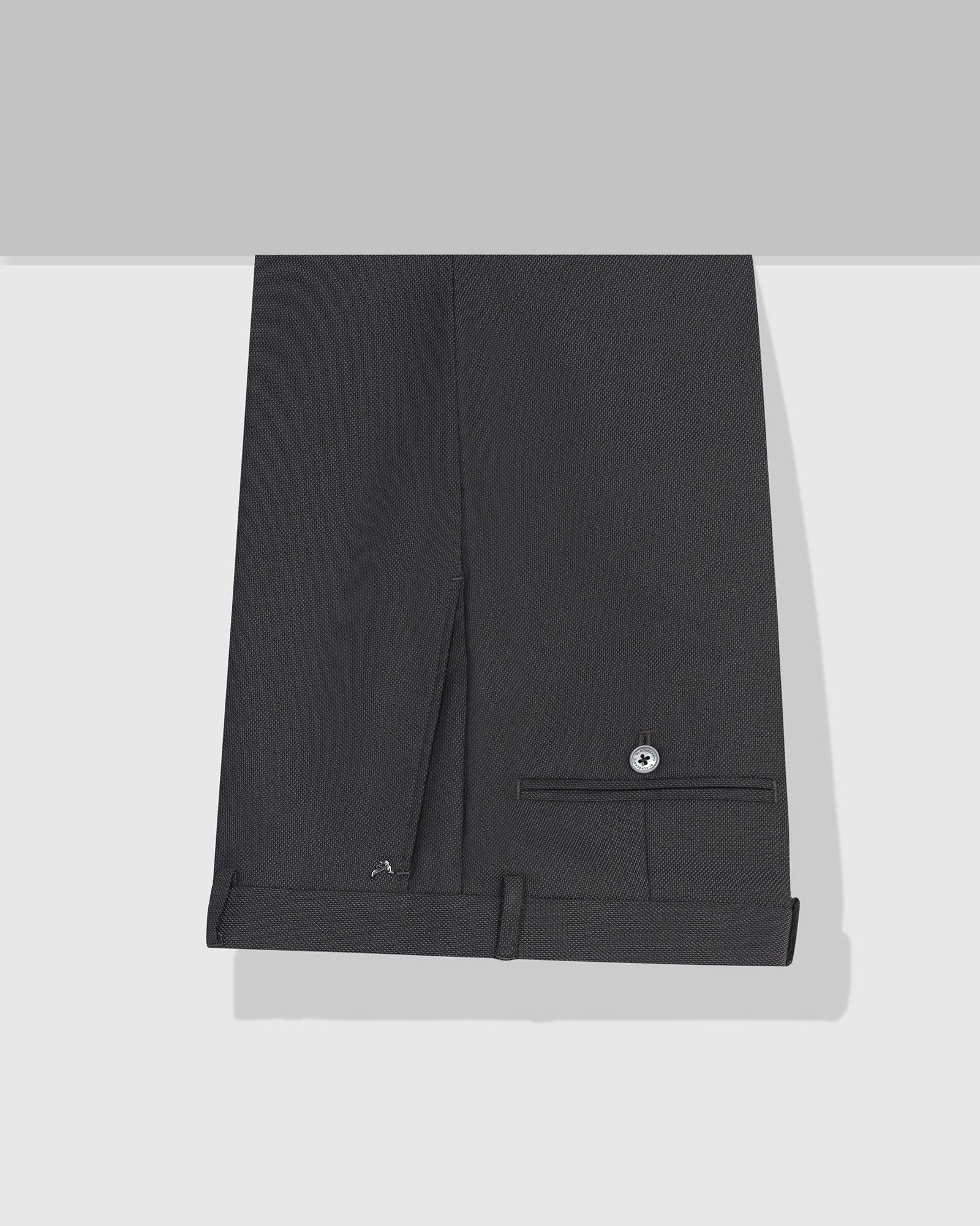 Straight B-90 Formal Black Textured Trouser - Luna - Blackberrys