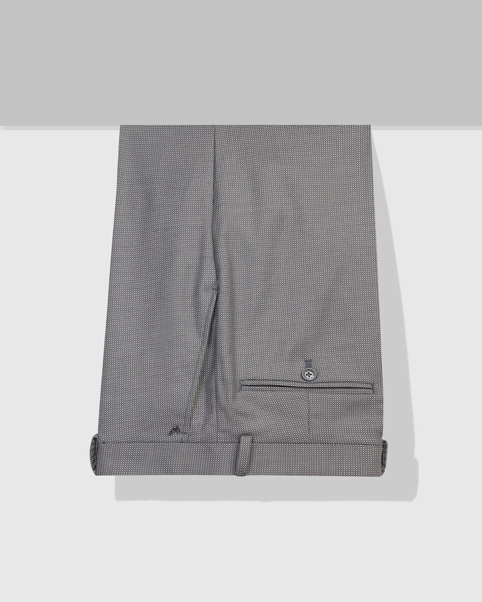Straight B-90 Formal Grey Textured Trouser - Finess - Blackberrys
