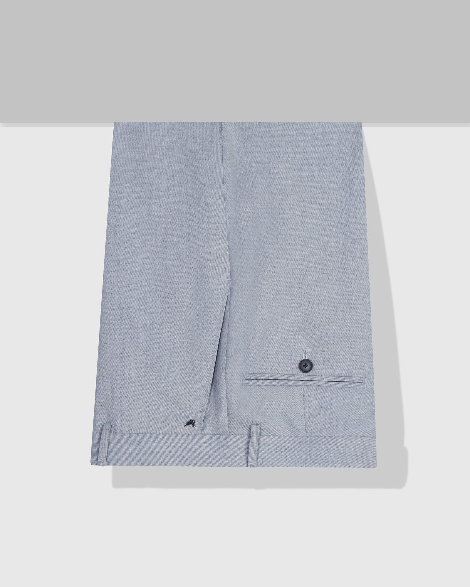 Straight B-90 Formal Light Blue Textured Trouser - musk