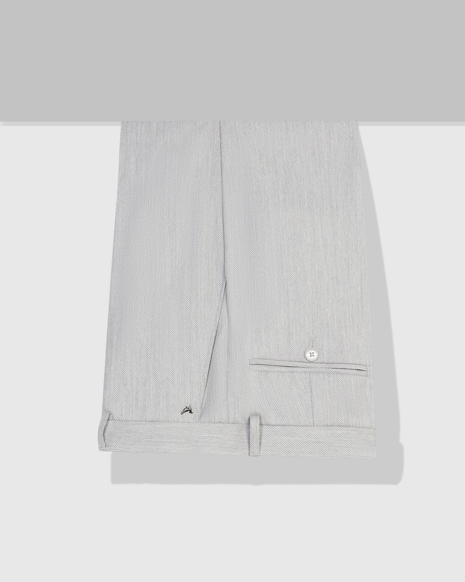 Straight B-90 Formal Light Grey Textured Trouser - Luna - Blackberrys
