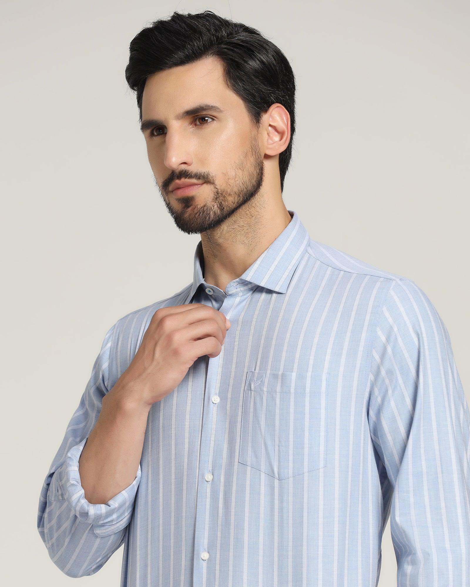 Casual Blue Striped Shirt - Erin - Blackberrys