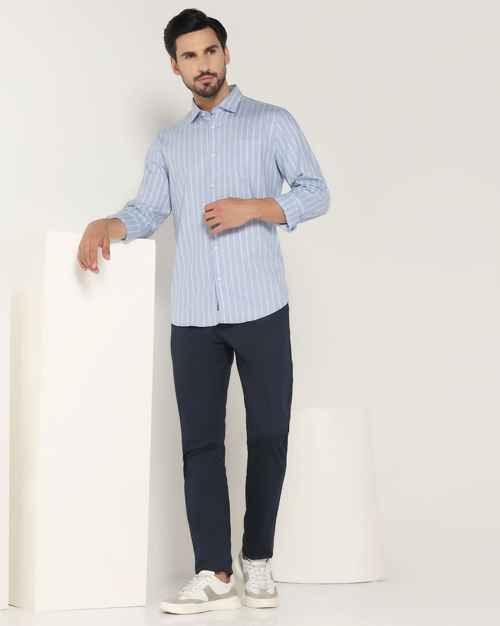 Casual Blue Striped Shirt - Erin - Blackberrys