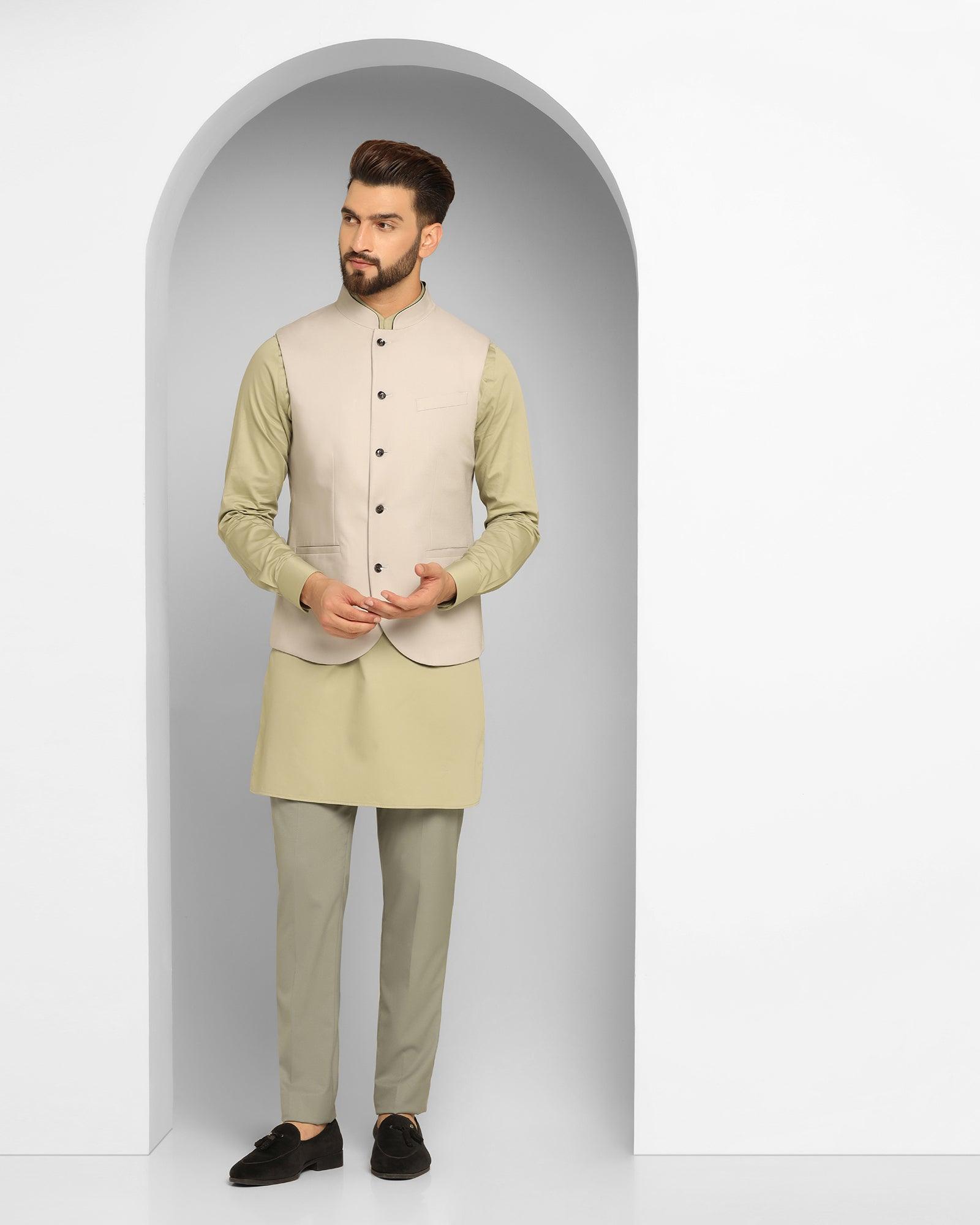 Ethnic 3 Pcs Suit In Dark Green (Enola) - Blackberrys