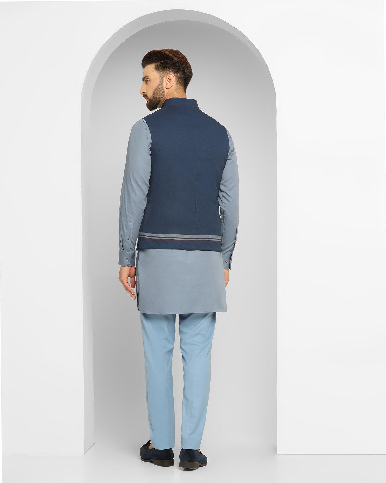 Ethnic 3 Pcs Suit In Navy (Enola) - Blackberrys