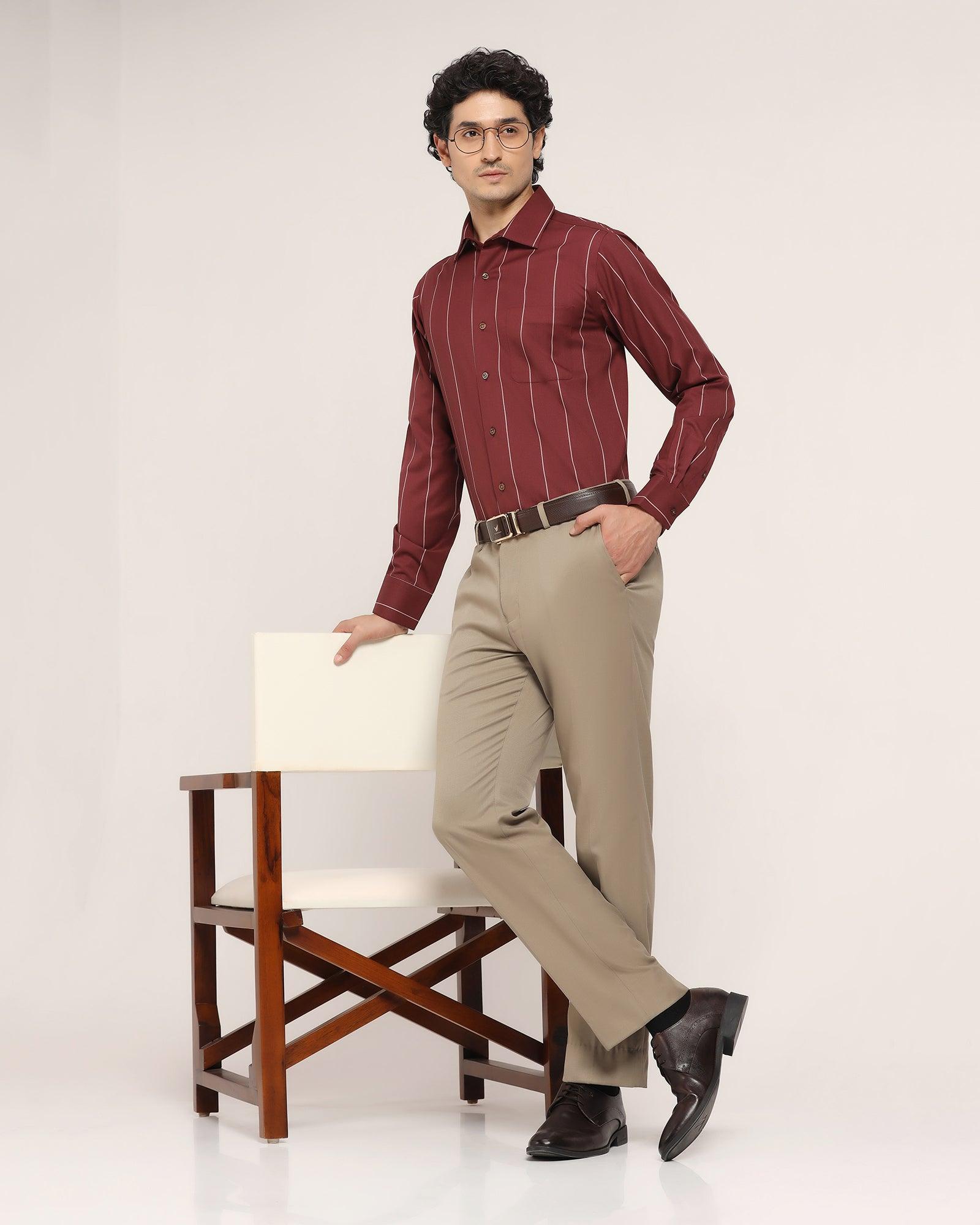 Luxe Formal Red Striped Shirt - Oswald - Blackberrys