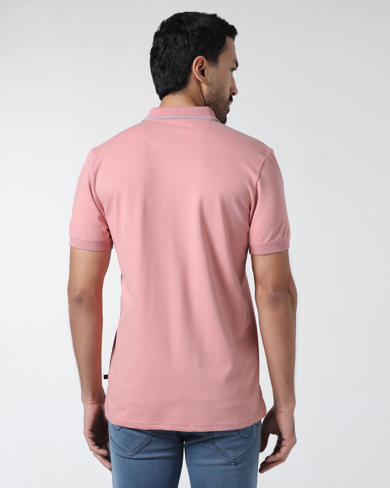 Summer Pink Solid Polo - Aesun