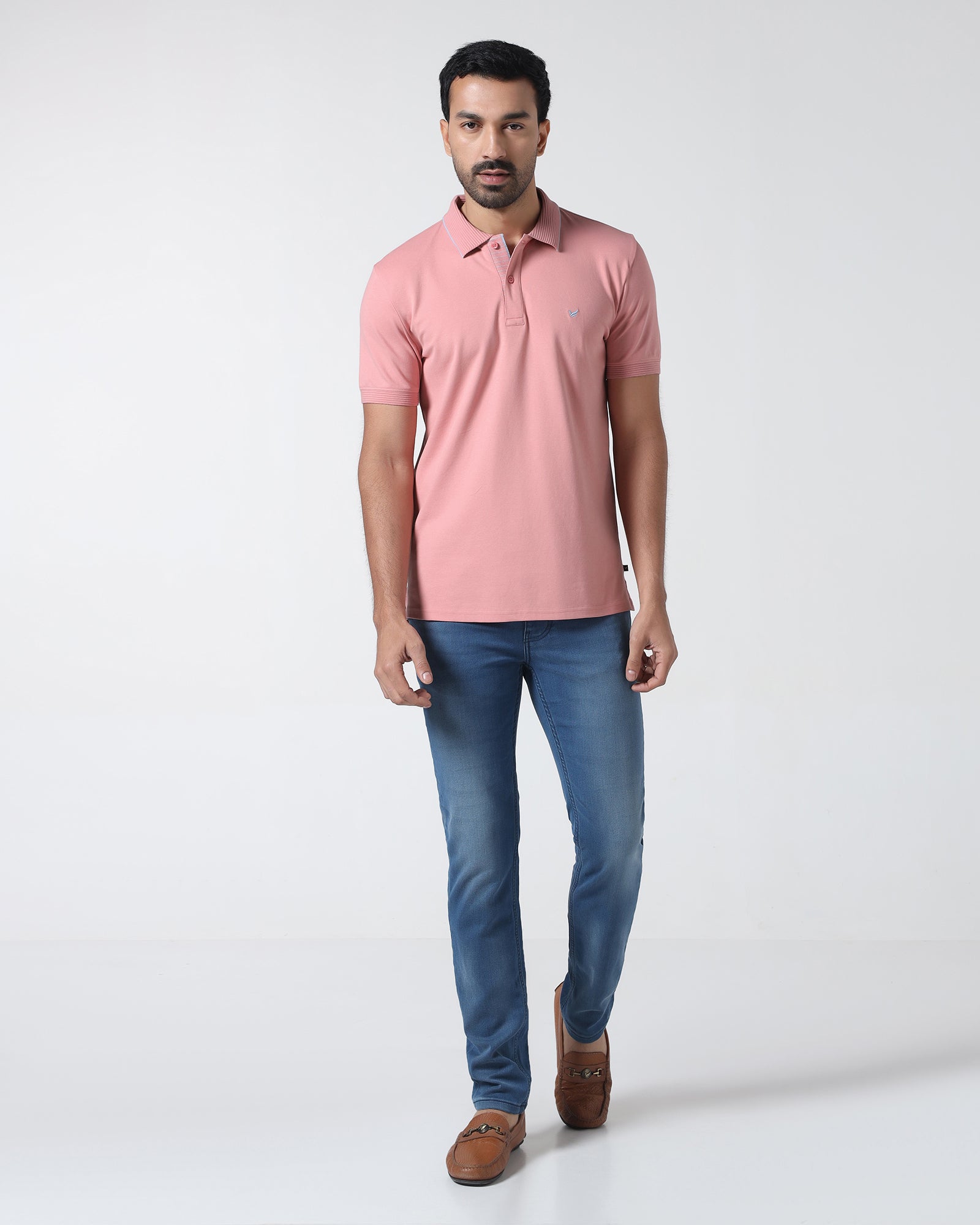 Summer Pink Solid Polo - Aesun