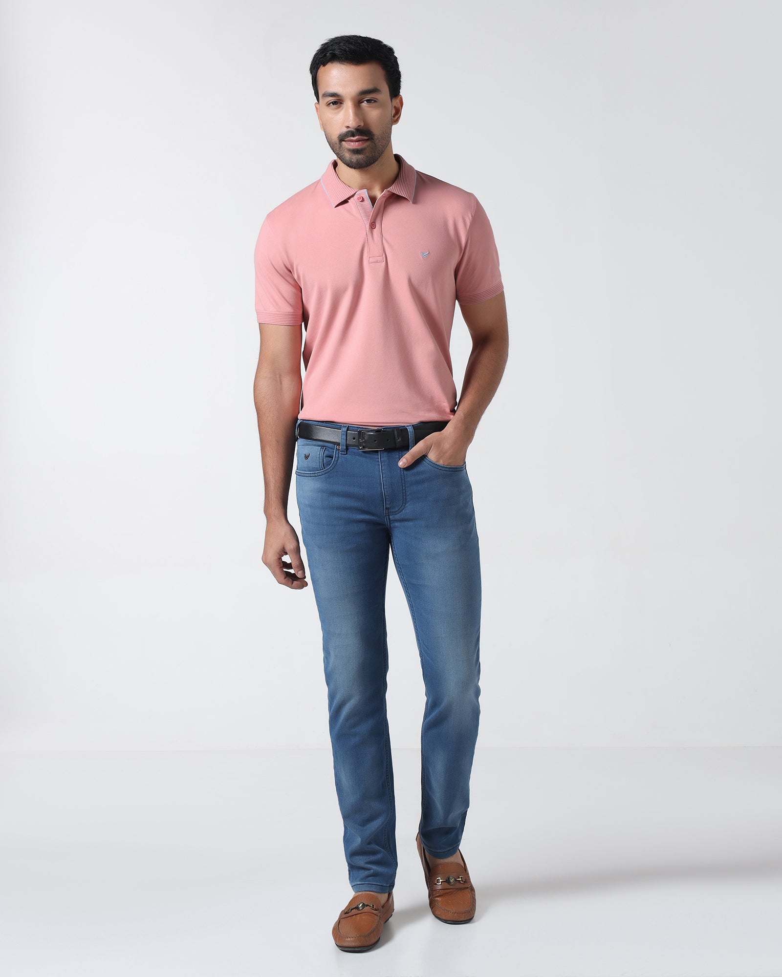 Summer Pink Solid Polo - Aesun