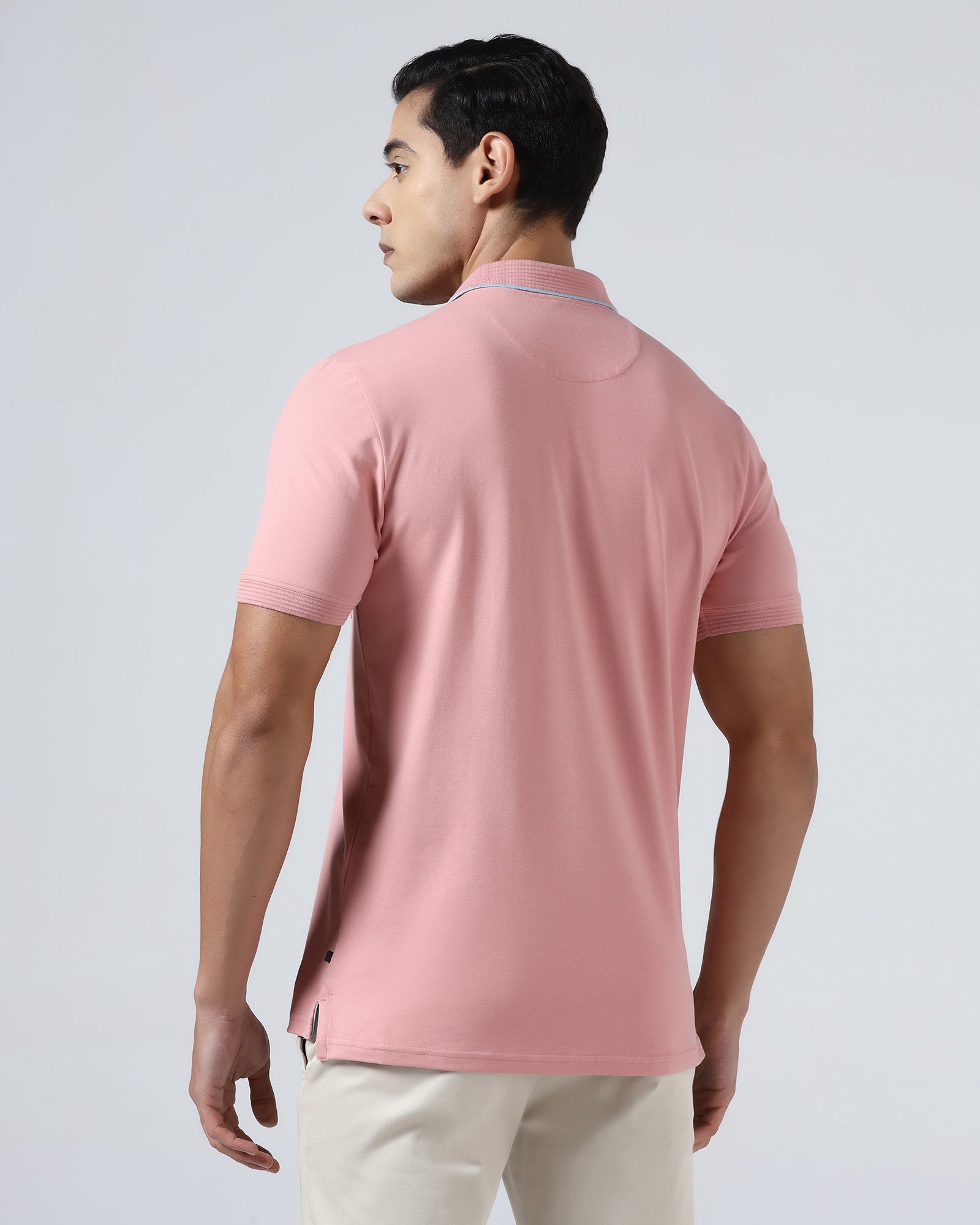 Summer Pink Solid Polo - Aesun