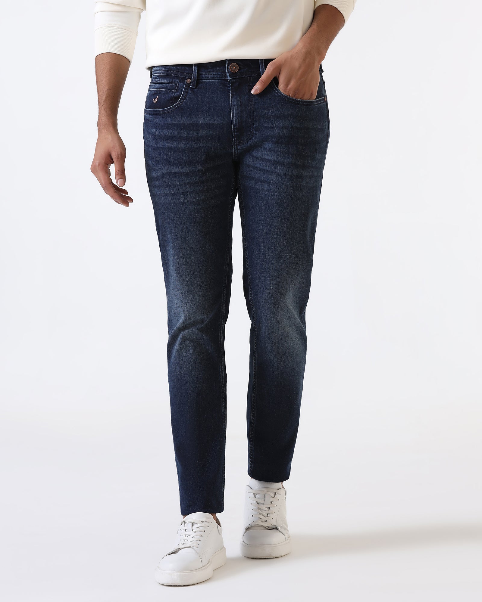 Super Clean Slim Comfort Buff Fit Indigo Jeans - Albin