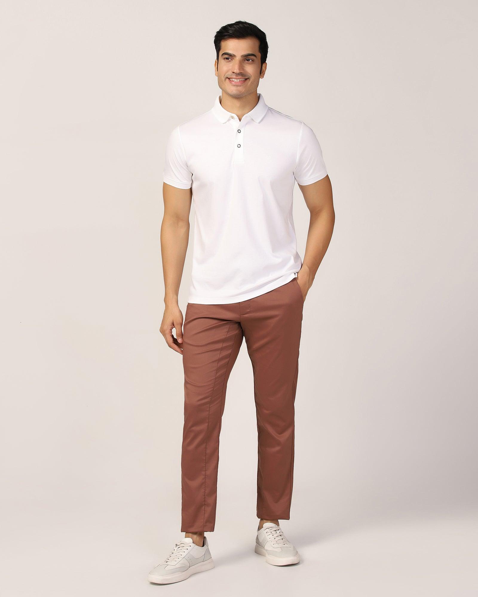 Super Slim Phoenix Casual Rust Solid Khakis - Jog