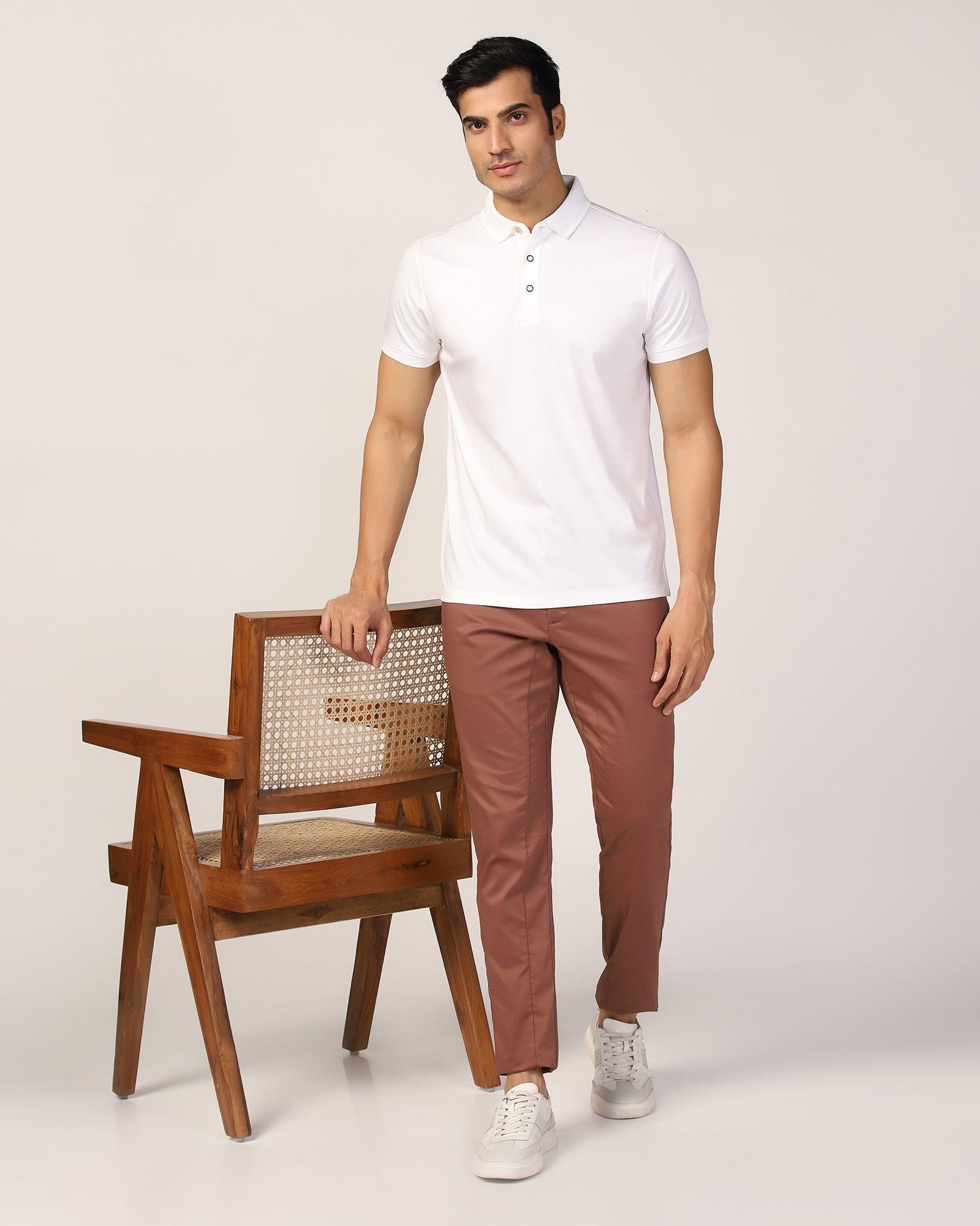 Super Slim Phoenix Casual Rust Solid Khaki - Jog - Blackberrys