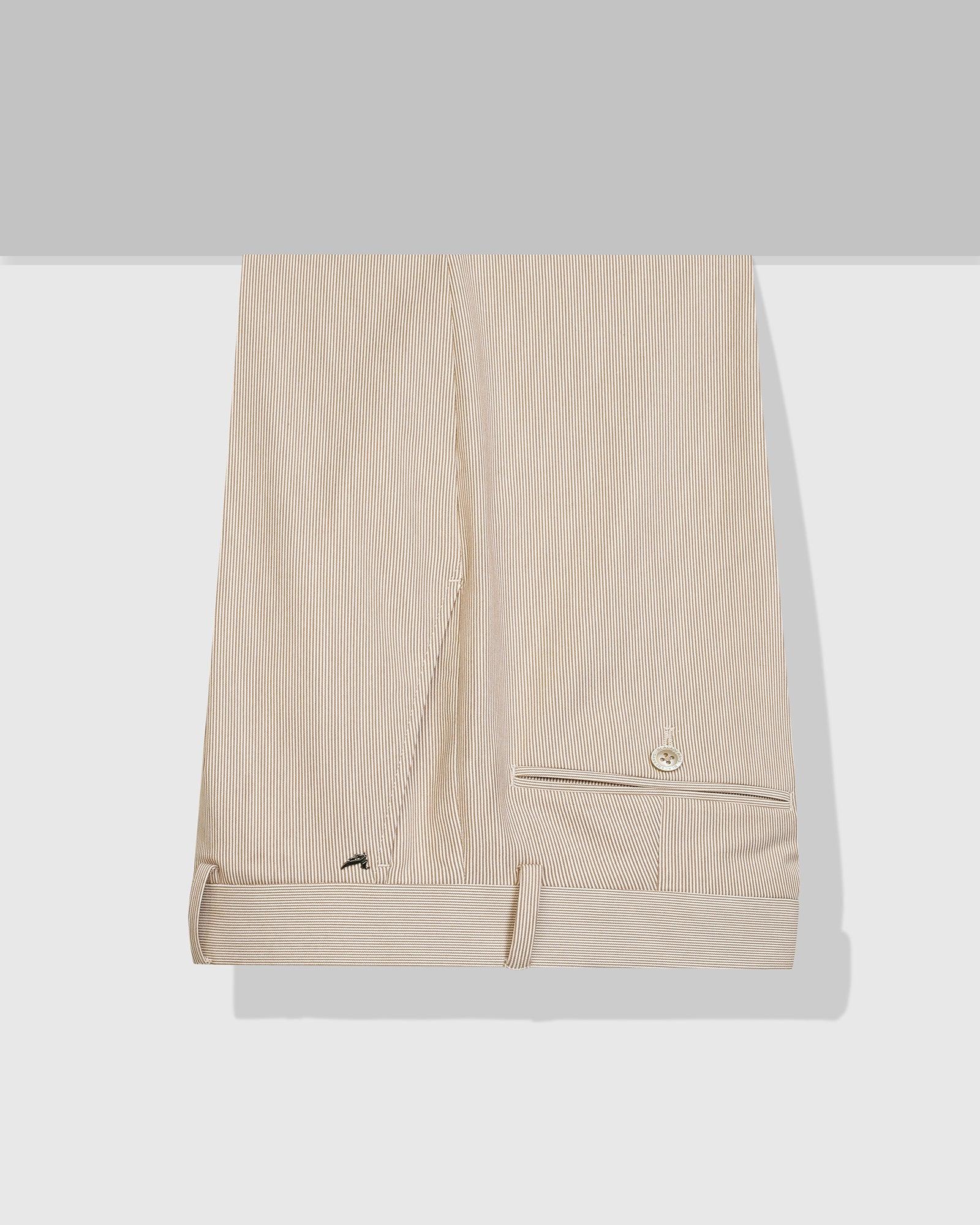 Super Slim Phoenix Formal Beige Stripe Trouser - Ninja - Blackberrys