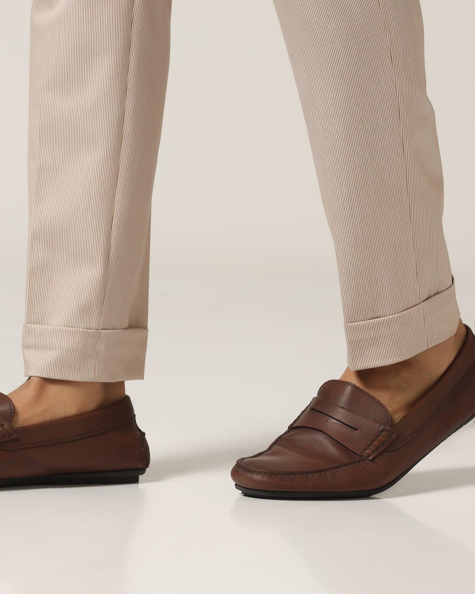 Super Slim Phoenix Formal Beige Stripe Trouser - Ninja - Blackberrys