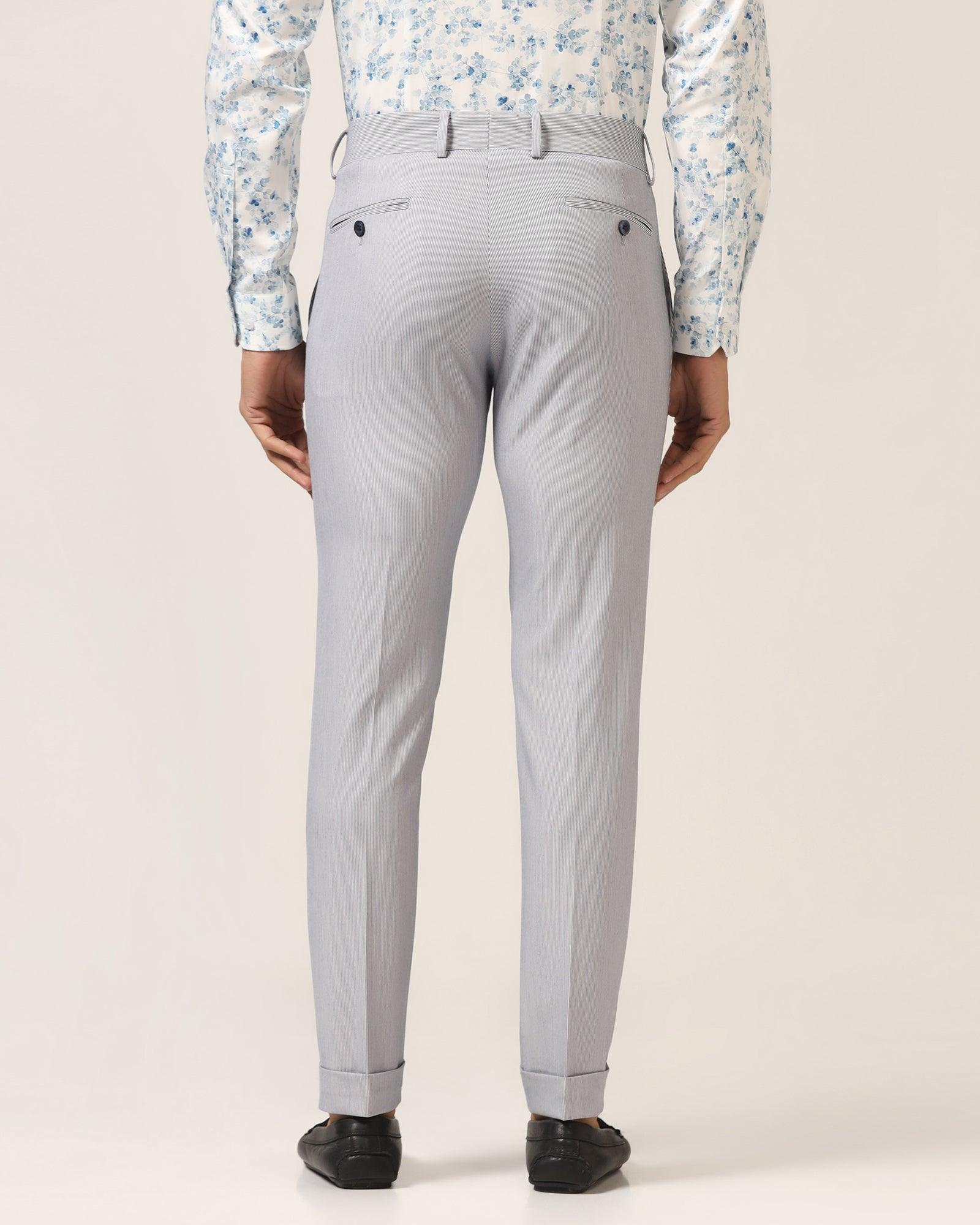 Super Slim Phoenix Formal Blue Stripe Trouser - Ninja - Blackberrys