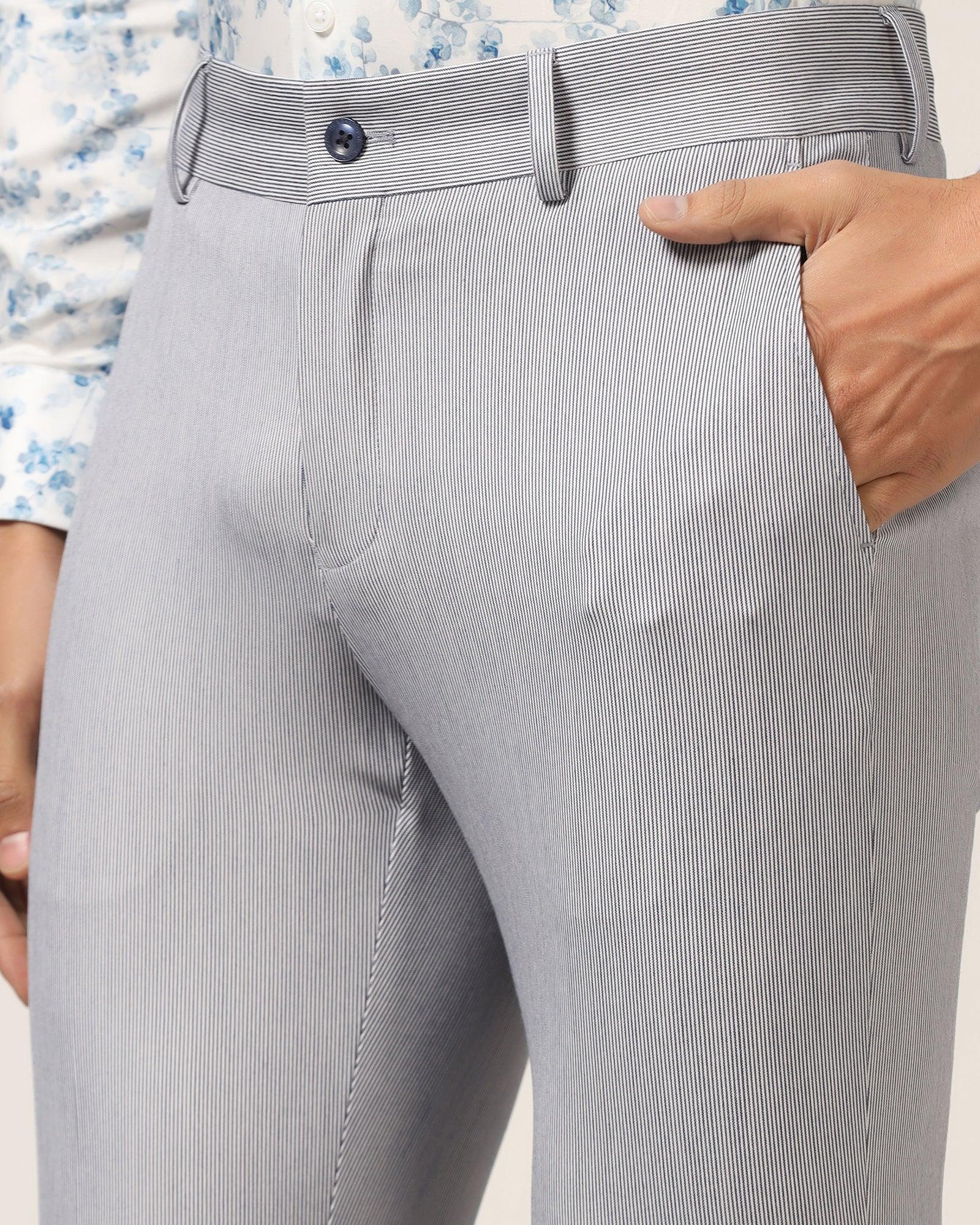 Super Slim Phoenix Formal Blue Stripe Trouser - Ninja - Blackberrys